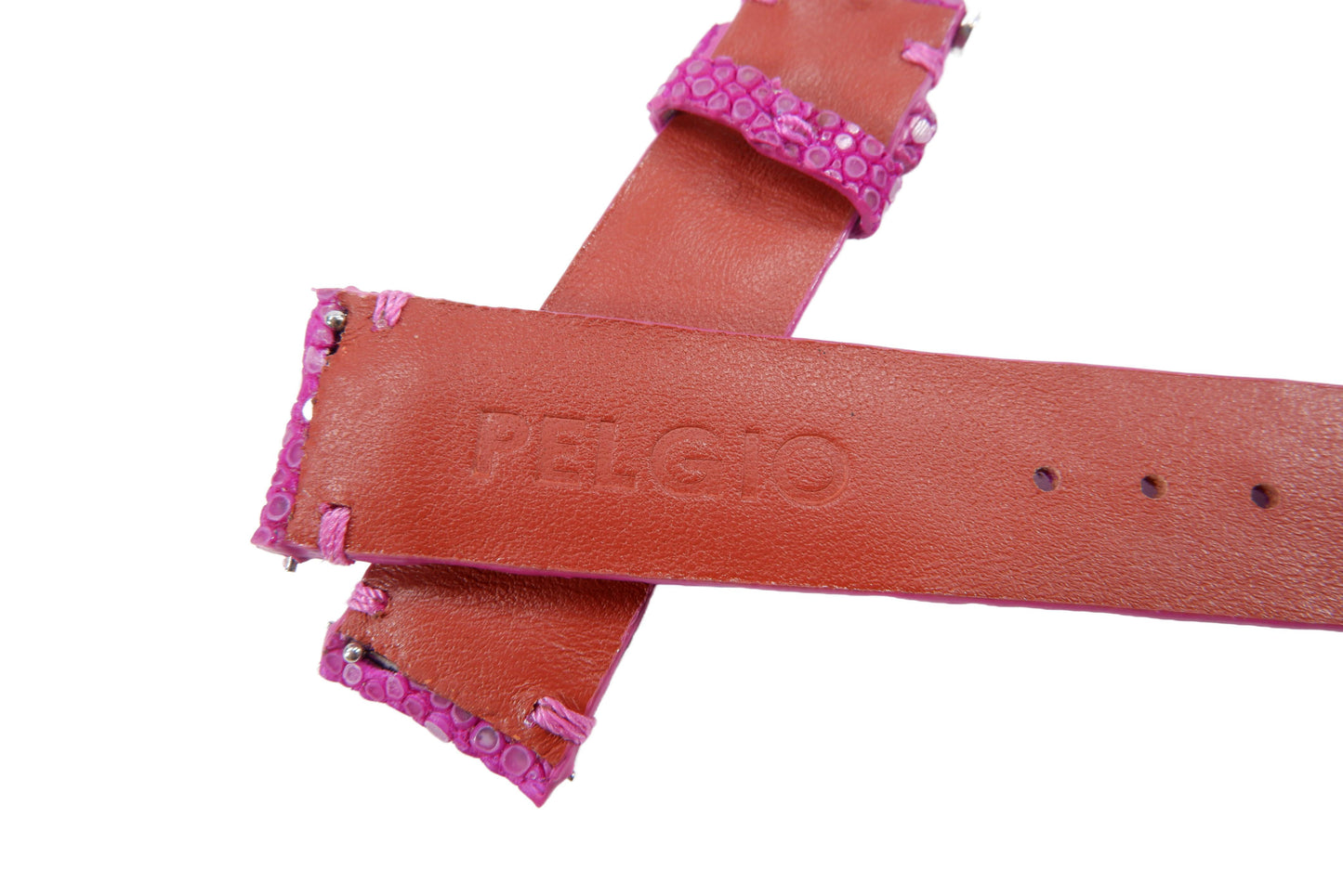 Genuine Polished Stingray Skin Leather Quick Release Watch Strap Purple Band with Buckle