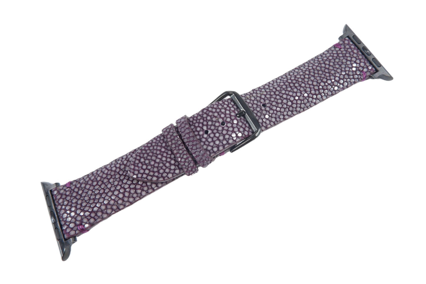 Genuine Polished Stingray Skin Leather Watch Strap Compatible with Apple Watch Ultra 1/2 Series 9/8/7/6/5/4/3/2/1/SE/SE2