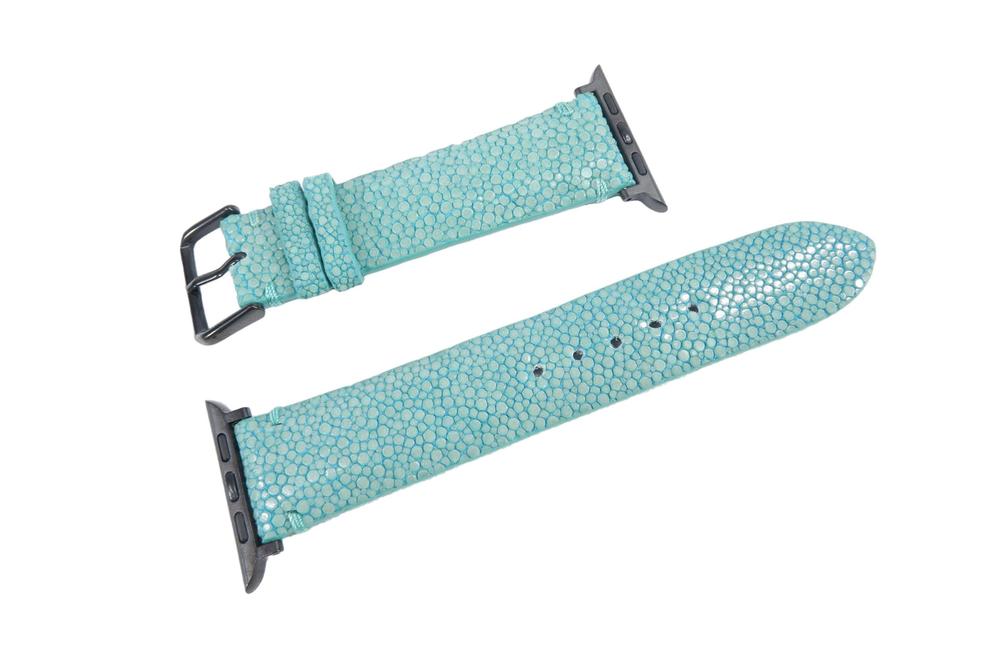 Genuine Polished Stingray Skin Leather Watch Strap Compatible with Apple Watch Ultra 1/2 Series 9/8/7/6/5/4/3/2/1/SE/SE2