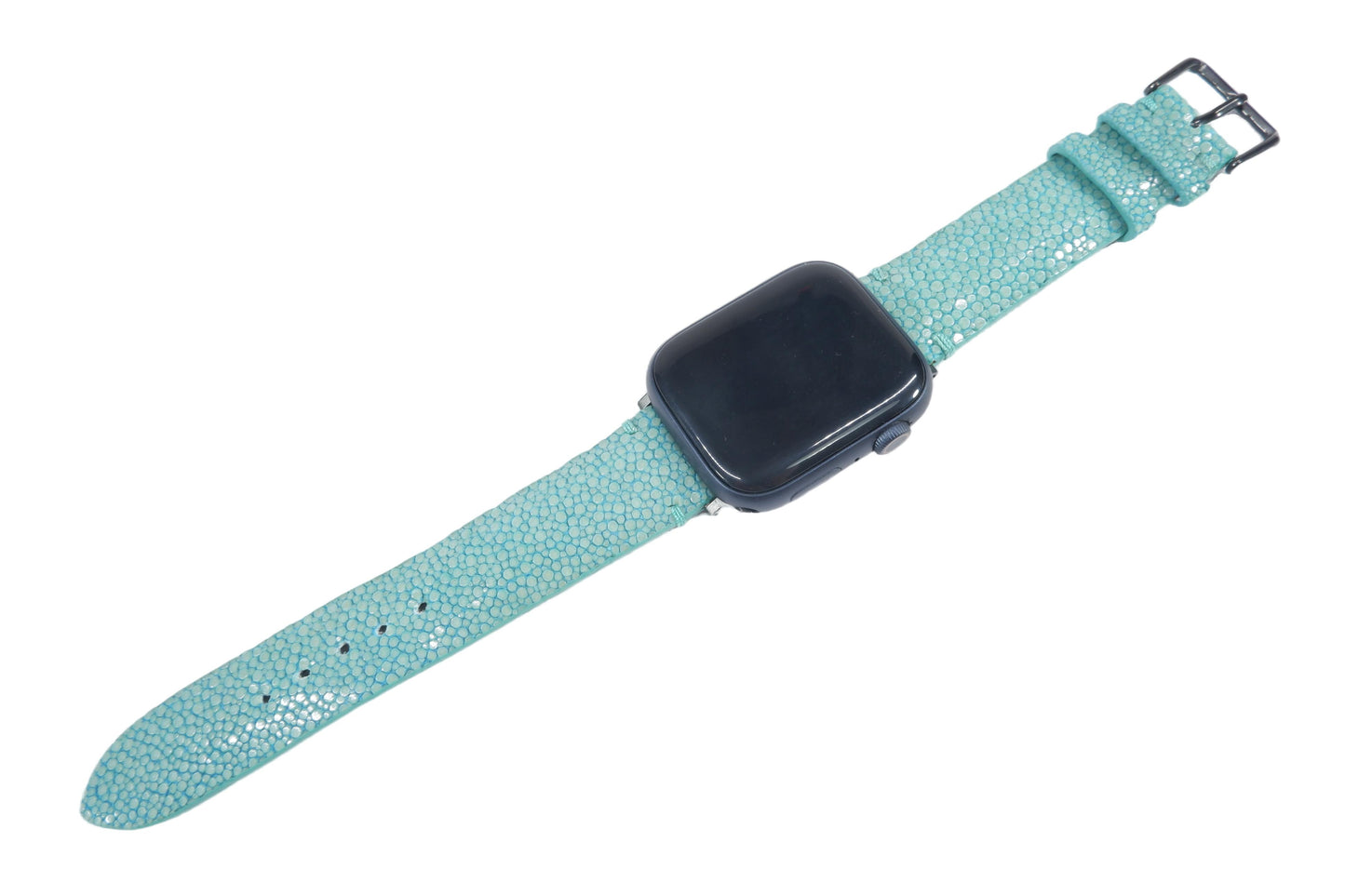 Genuine Polished Stingray Skin Leather Watch Strap Compatible with Apple Watch Ultra 1/2 Series 9/8/7/6/5/4/3/2/1/SE/SE2