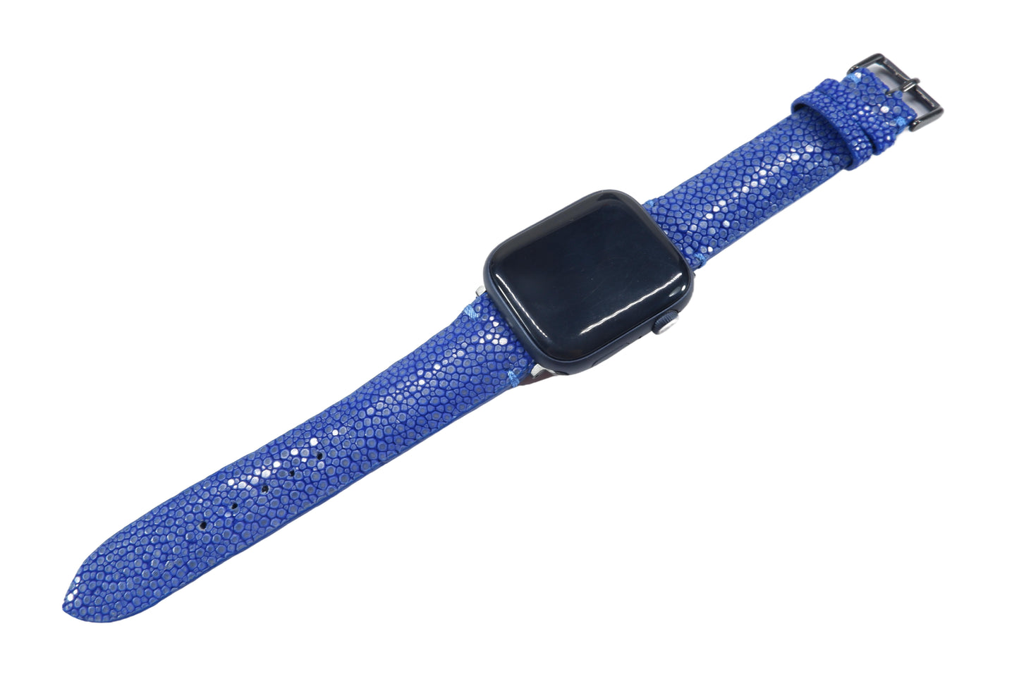 Genuine Polished Stingray Skin Leather Watch Strap Compatible with Apple Watch Ultra 1/2 Series 9/8/7/6/5/4/3/2/1/SE/SE2