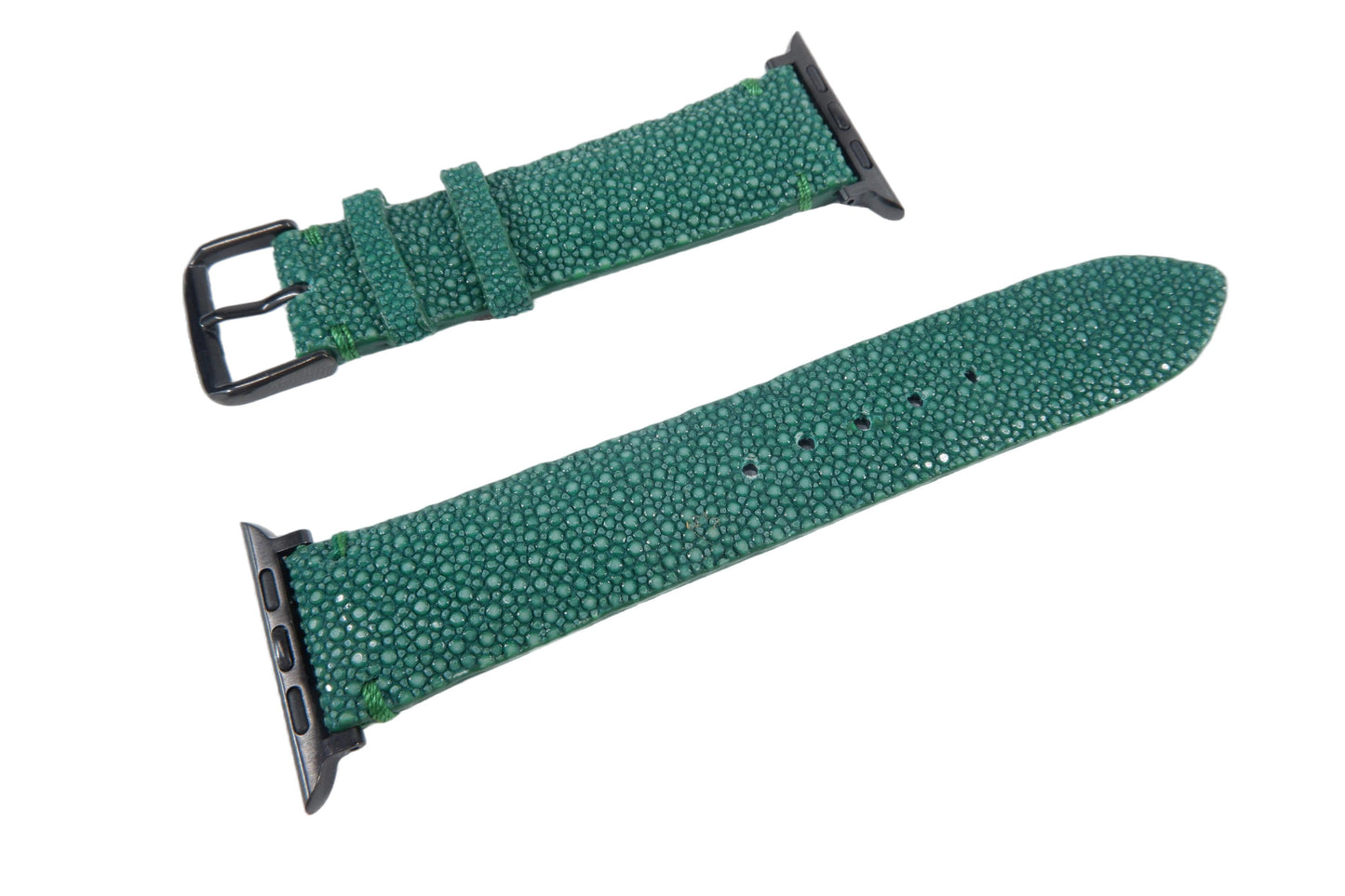 Genuine Polished Stingray Skin Leather Watch Strap Compatible with Apple Watch Ultra 1/2 Series 9/8/7/6/5/4/3/2/1/SE/SE2