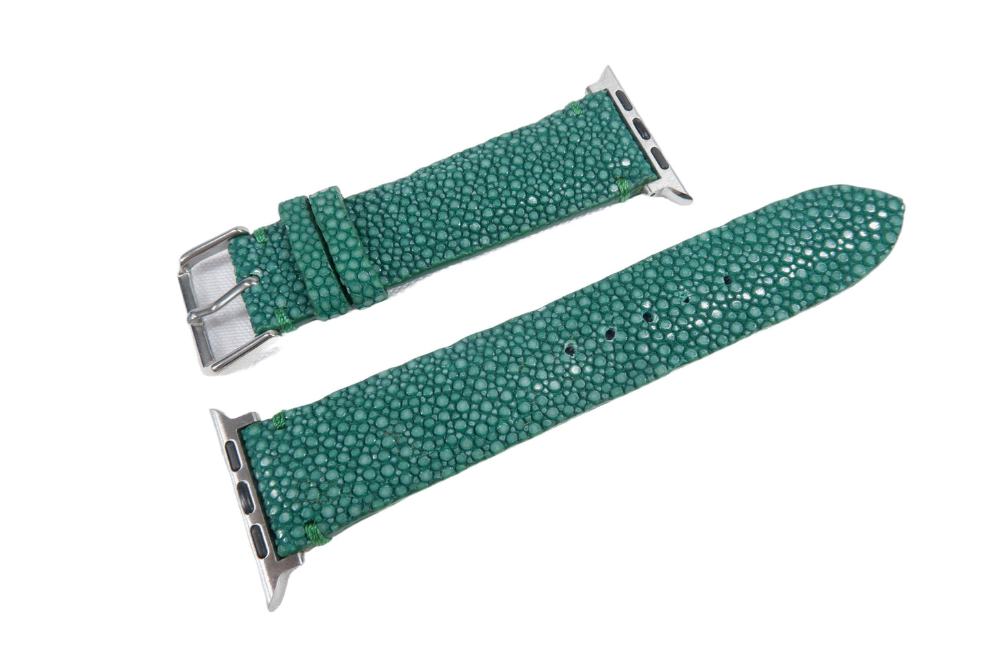 Genuine Polished Stingray Skin Leather Watch Strap Compatible with Apple Watch Ultra 1/2 Series 9/8/7/6/5/4/3/2/1/SE/SE2