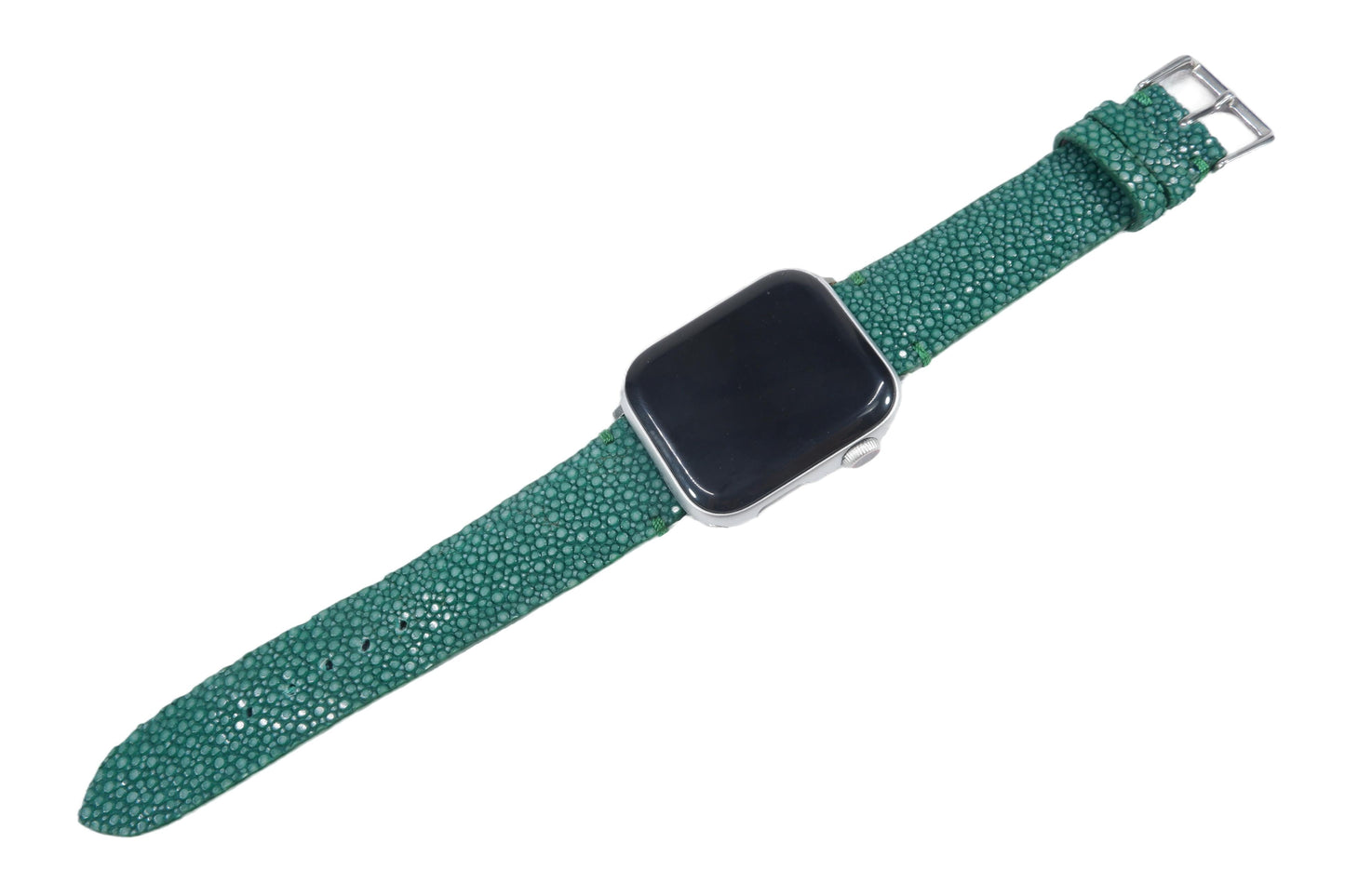 Genuine Polished Stingray Skin Leather Watch Strap Compatible with Apple Watch Ultra 1/2 Series 9/8/7/6/5/4/3/2/1/SE/SE2