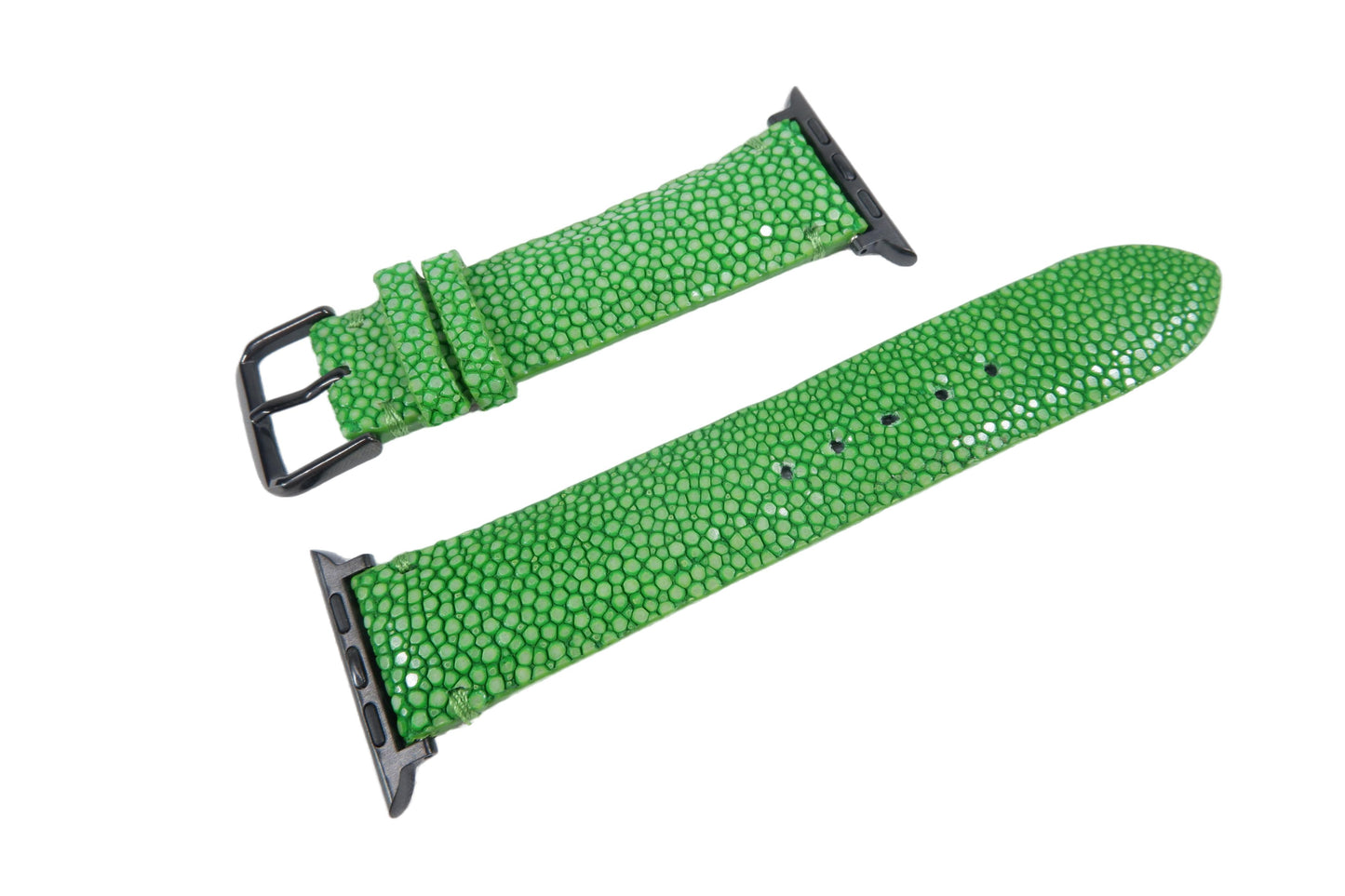 Genuine Polished Stingray Skin Leather Watch Strap Compatible with Apple Watch Ultra 1/2 Series 9/8/7/6/5/4/3/2/1/SE/SE2