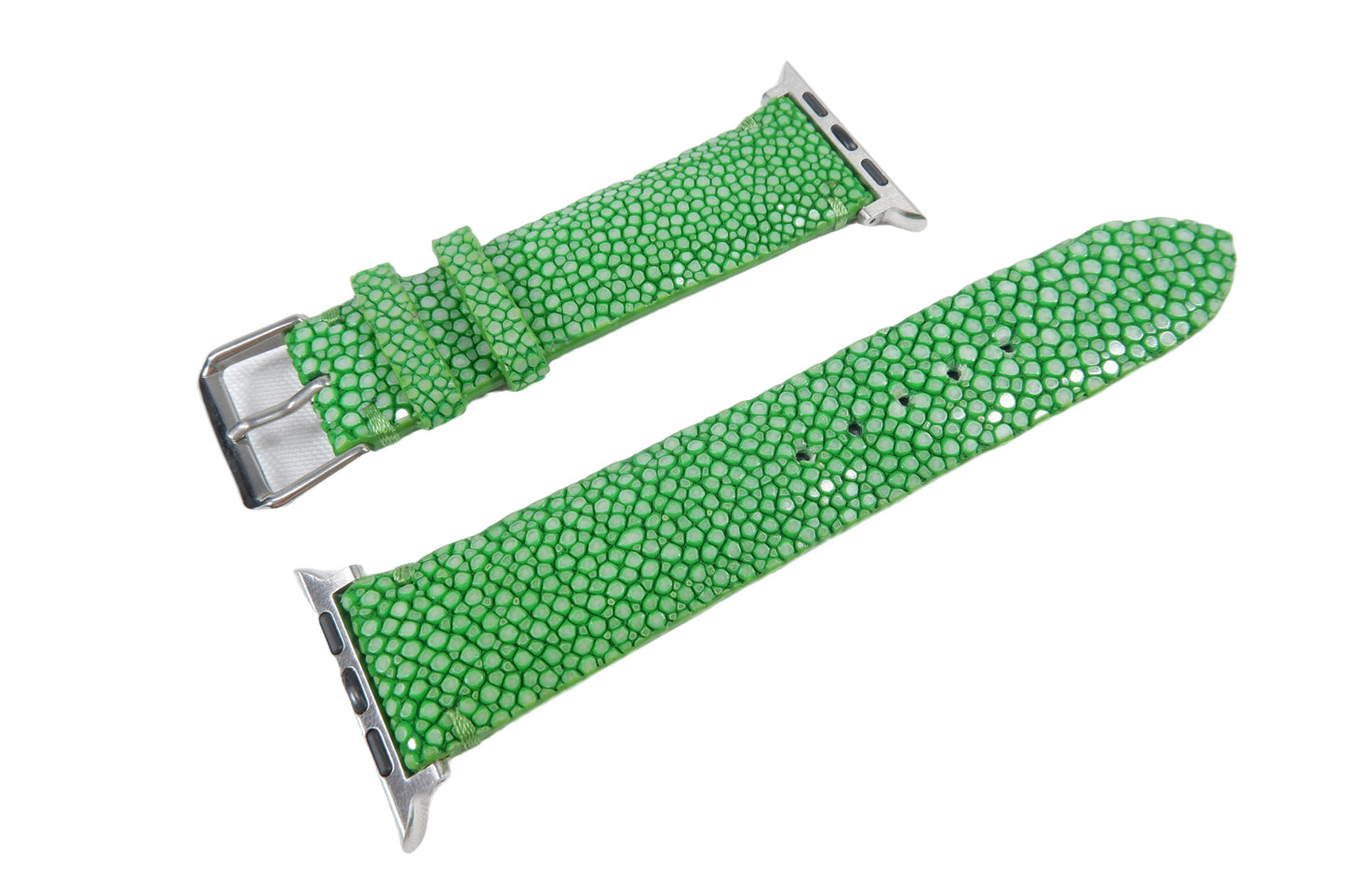 Genuine Polished Stingray Skin Leather Watch Strap Compatible with Apple Watch Ultra 1/2 Series 9/8/7/6/5/4/3/2/1/SE/SE2