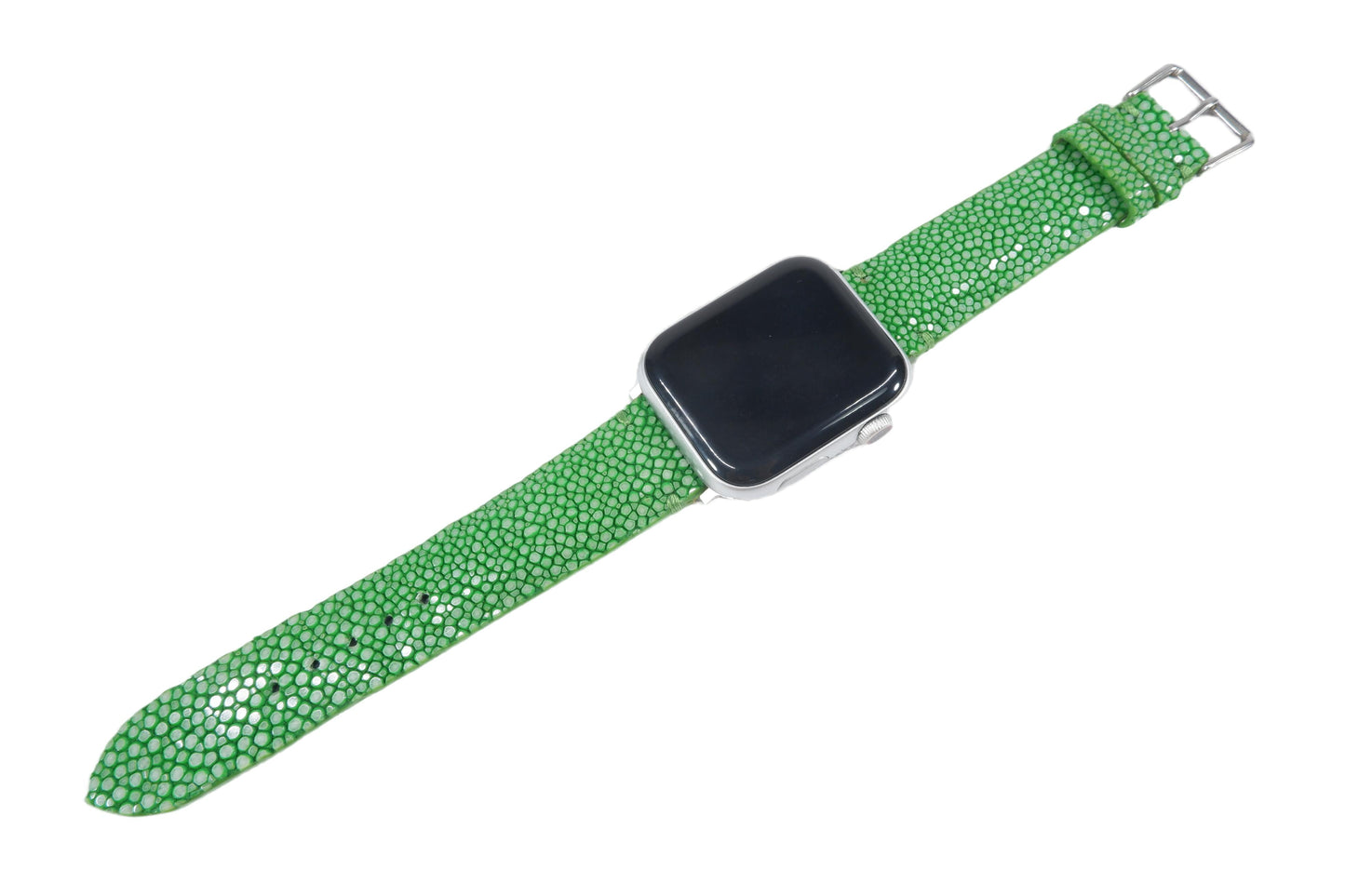 Genuine Polished Stingray Skin Leather Watch Strap Compatible with Apple Watch Ultra 1/2 Series 9/8/7/6/5/4/3/2/1/SE/SE2