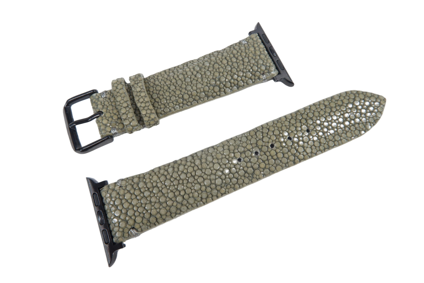 Genuine Polished Stingray Skin Leather Watch Strap Compatible with Apple Watch Ultra 1/2 Series 9/8/7/6/5/4/3/2/1/SE/SE2