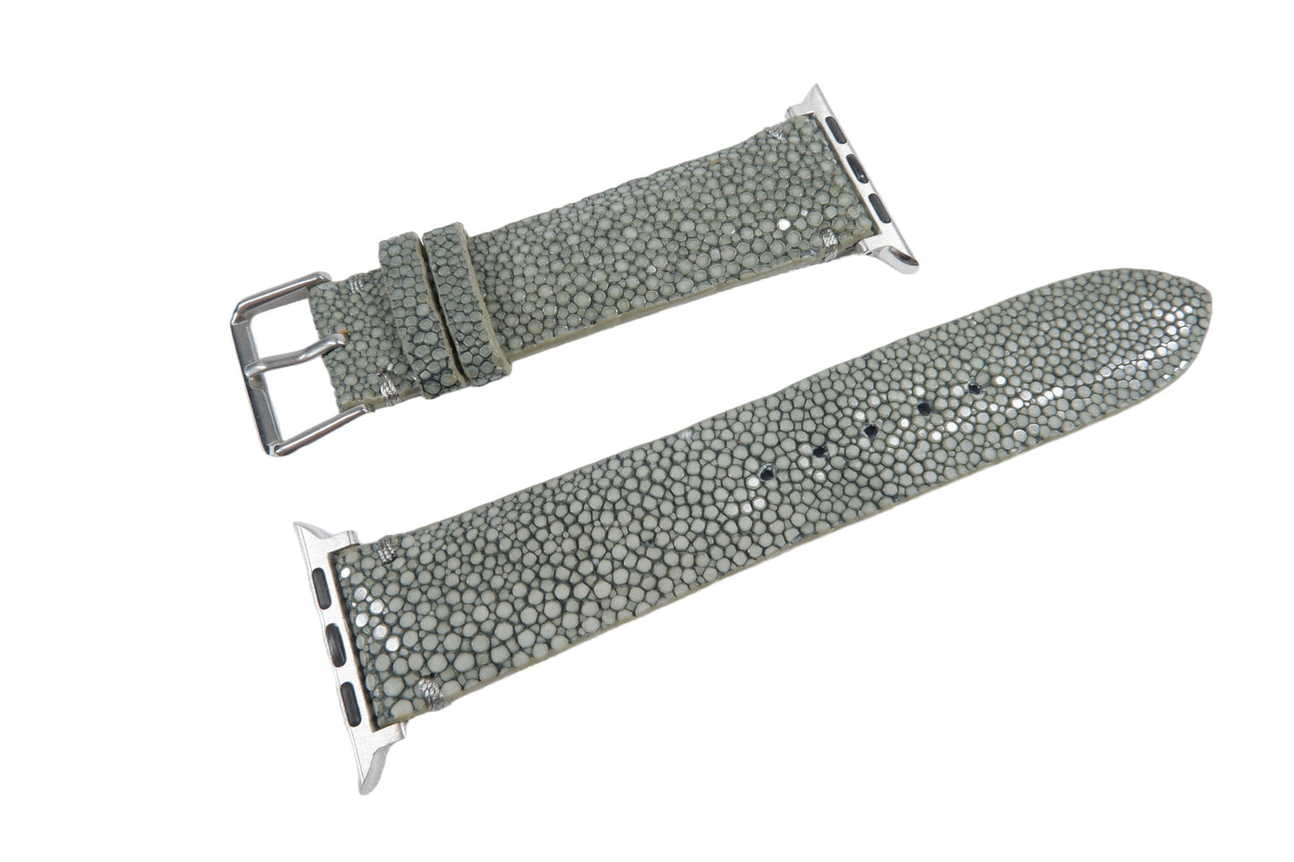 Genuine Polished Stingray Skin Leather Watch Strap Compatible with Apple Watch Ultra 1/2 Series 9/8/7/6/5/4/3/2/1/SE/SE2