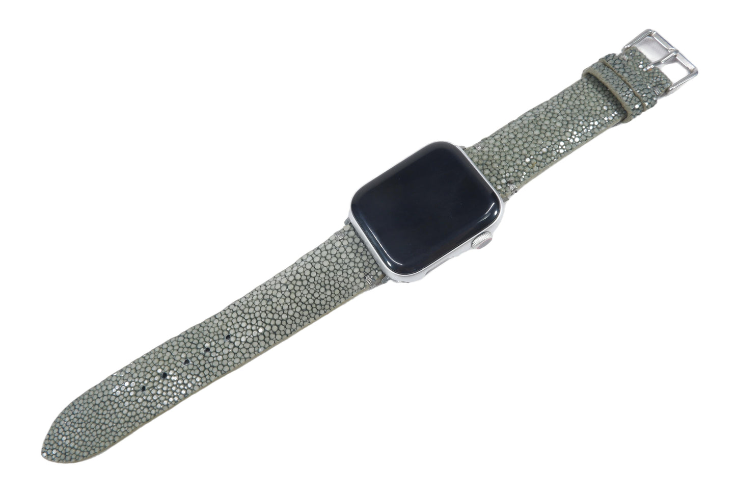 Genuine Polished Stingray Skin Leather Watch Strap Compatible with Apple Watch Ultra 1/2 Series 9/8/7/6/5/4/3/2/1/SE/SE2