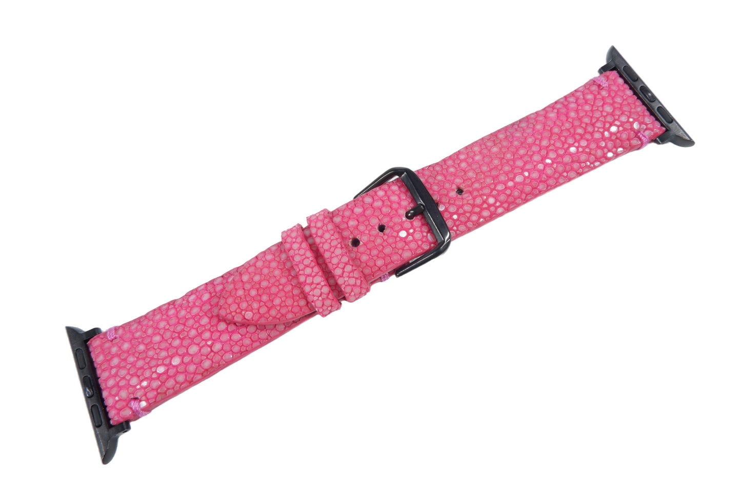 Genuine Polished Stingray Skin Leather Watch Strap Compatible with Apple Watch Ultra 1/2 Series 9/8/7/6/5/4/3/2/1/SE/SE2