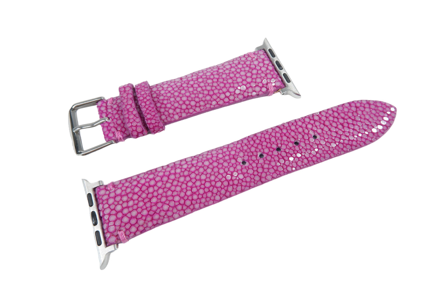 Genuine Polished Stingray Skin Leather Watch Strap Compatible with Apple Watch Ultra 1/2 Series 9/8/7/6/5/4/3/2/1/SE/SE2