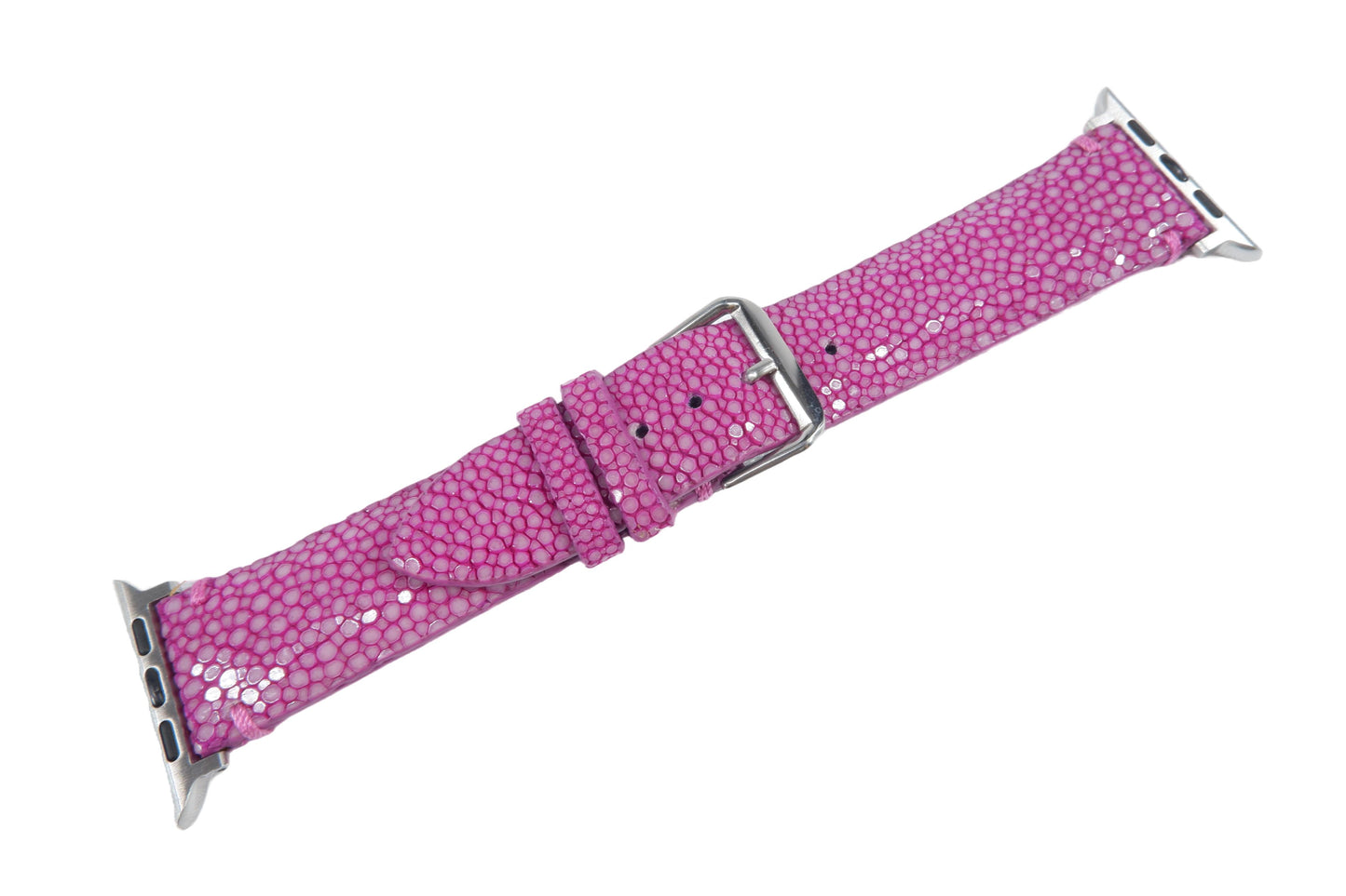 Genuine Polished Stingray Skin Leather Watch Strap Compatible with Apple Watch Ultra 1/2 Series 9/8/7/6/5/4/3/2/1/SE/SE2