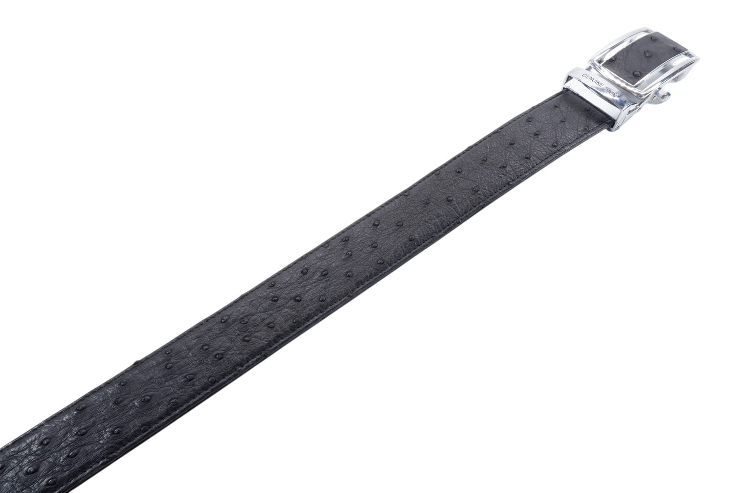 Genuine Ostrich Quill Skin Leather Auto Locking Men's Belt