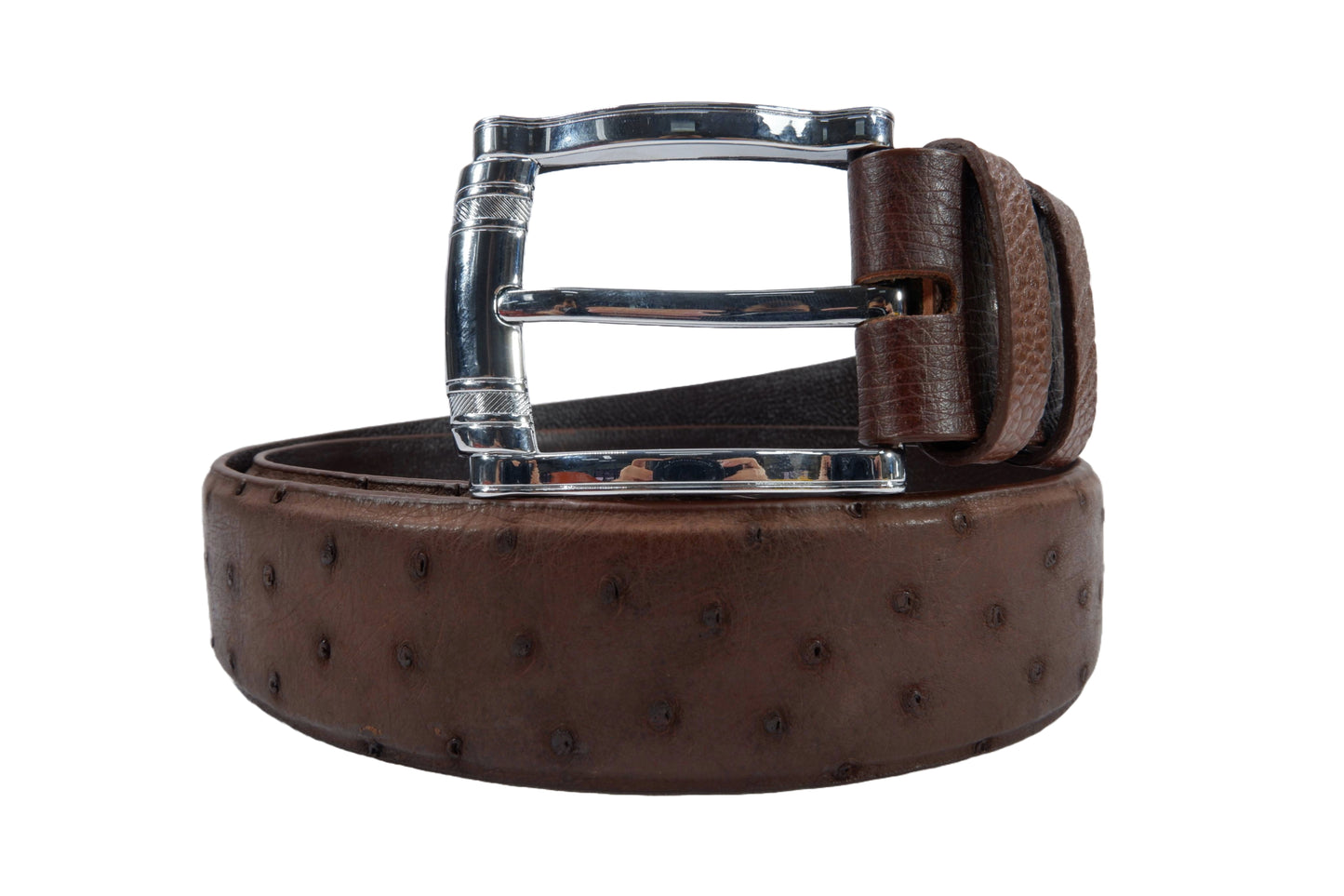 Genuine Ostrich Quill Skin Leather Casual Men's Belt