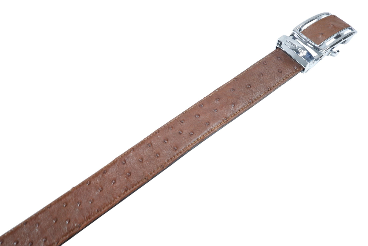 Genuine Ostrich Quill Skin Leather Auto Locking Men's Belt