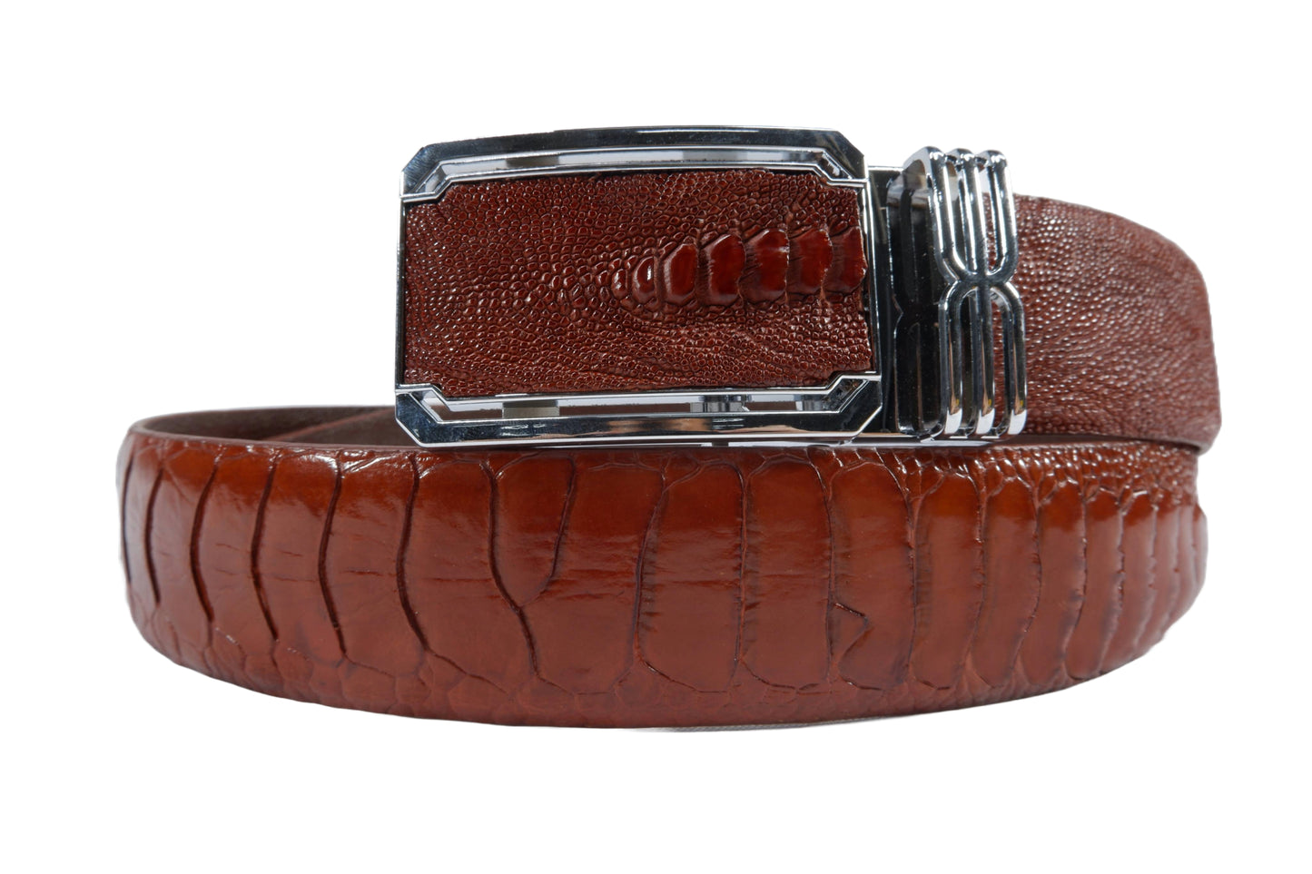 Genuine Ostrich Leg Skin Leather Auto Locking Men's Belt