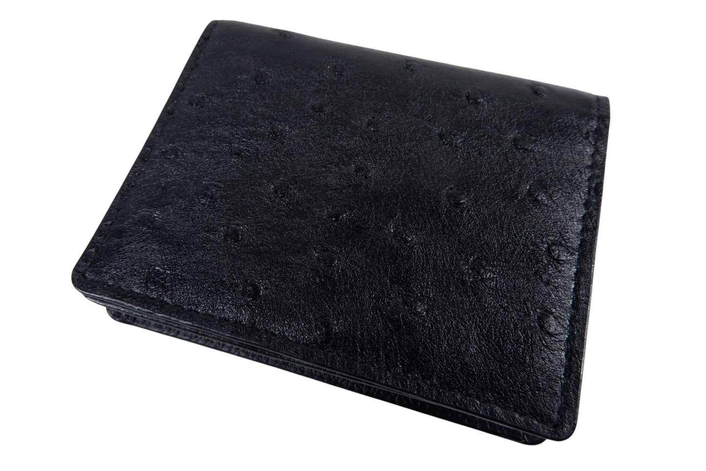 Genuine Ostrich Quill Skin Leather Business & Credit Card Holder Wallet