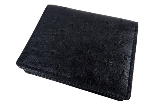 Genuine Ostrich Quill Skin Leather Business & Credit Card Holder Wallet