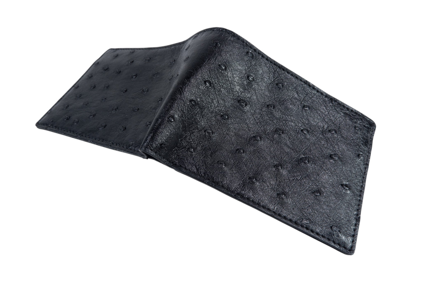 Genuine Ostrich Quill Skin Leather Soft Bifold Wallet