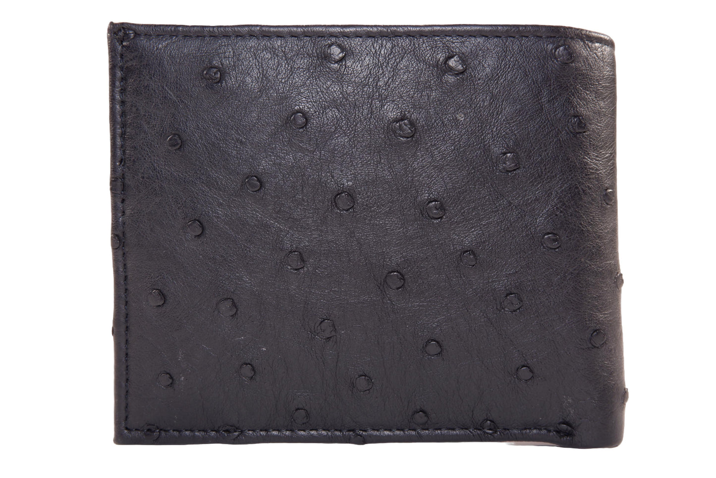 Genuine Ostrich Quill Skin Leather Soft Bifold Wallet with Ostrich Interior