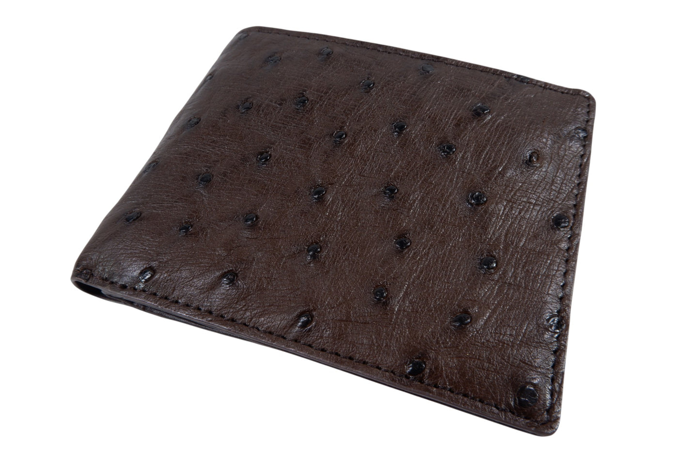Genuine Ostrich Quill Skin Leather Soft Bifold Wallet
