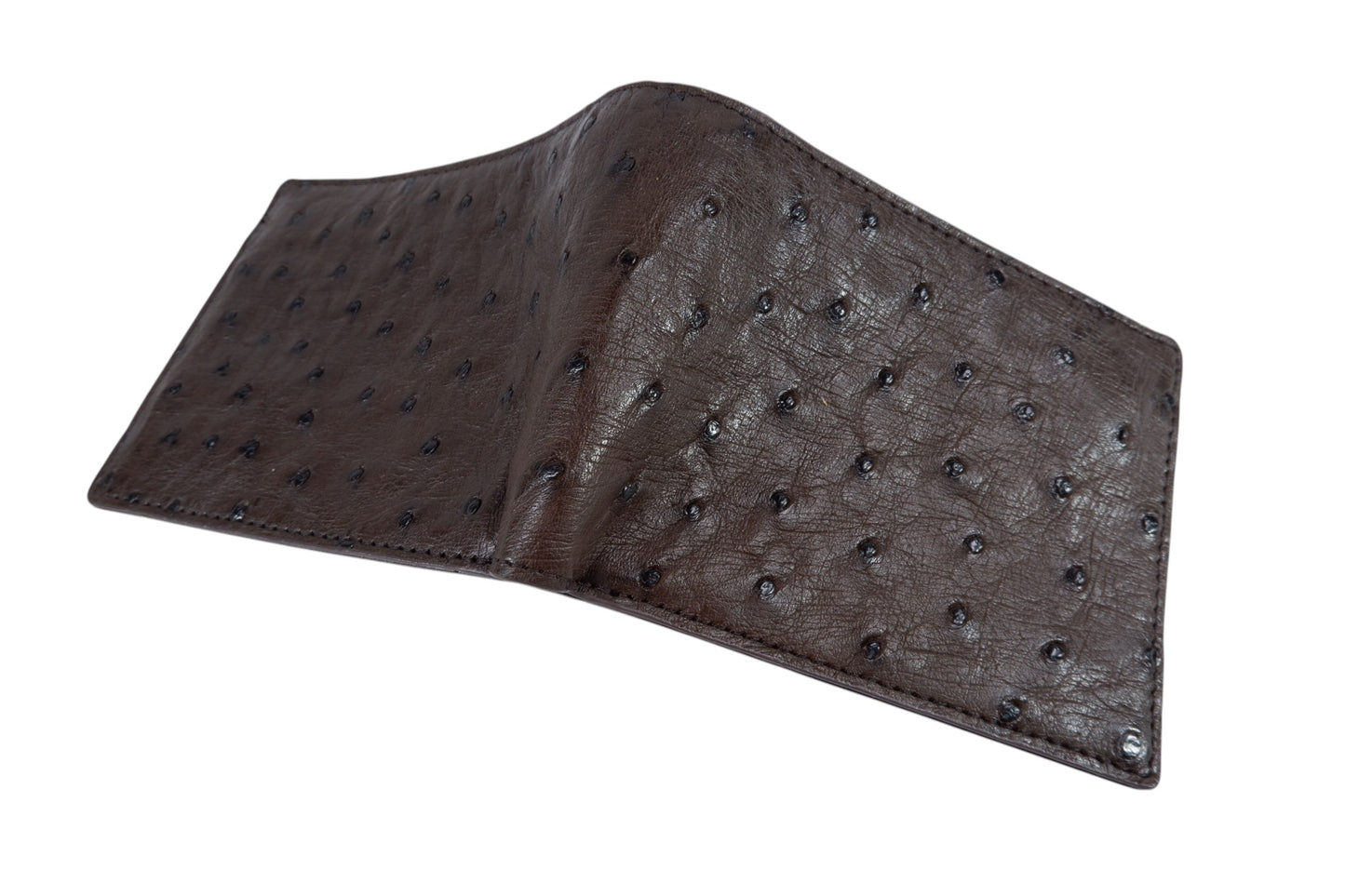 Genuine Ostrich Quill Skin Leather Soft Bifold Wallet