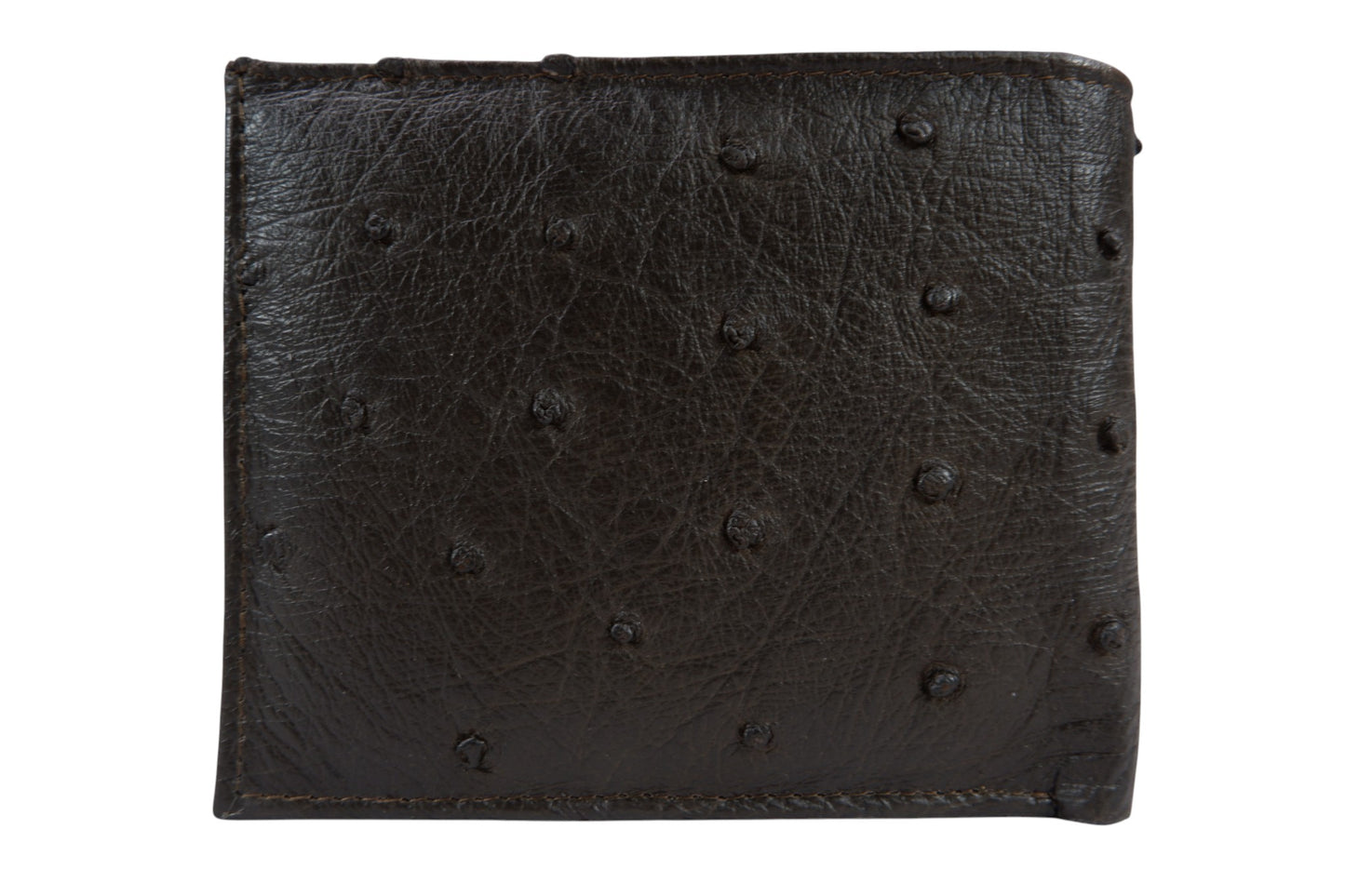 Genuine Ostrich Quill Skin Leather Soft Bifold Wallet with Ostrich Interior