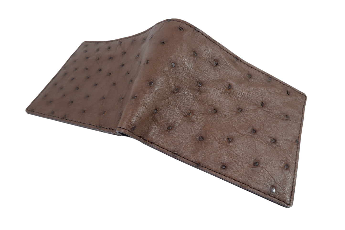 Genuine Ostrich Quill Skin Leather Soft Bifold Wallet