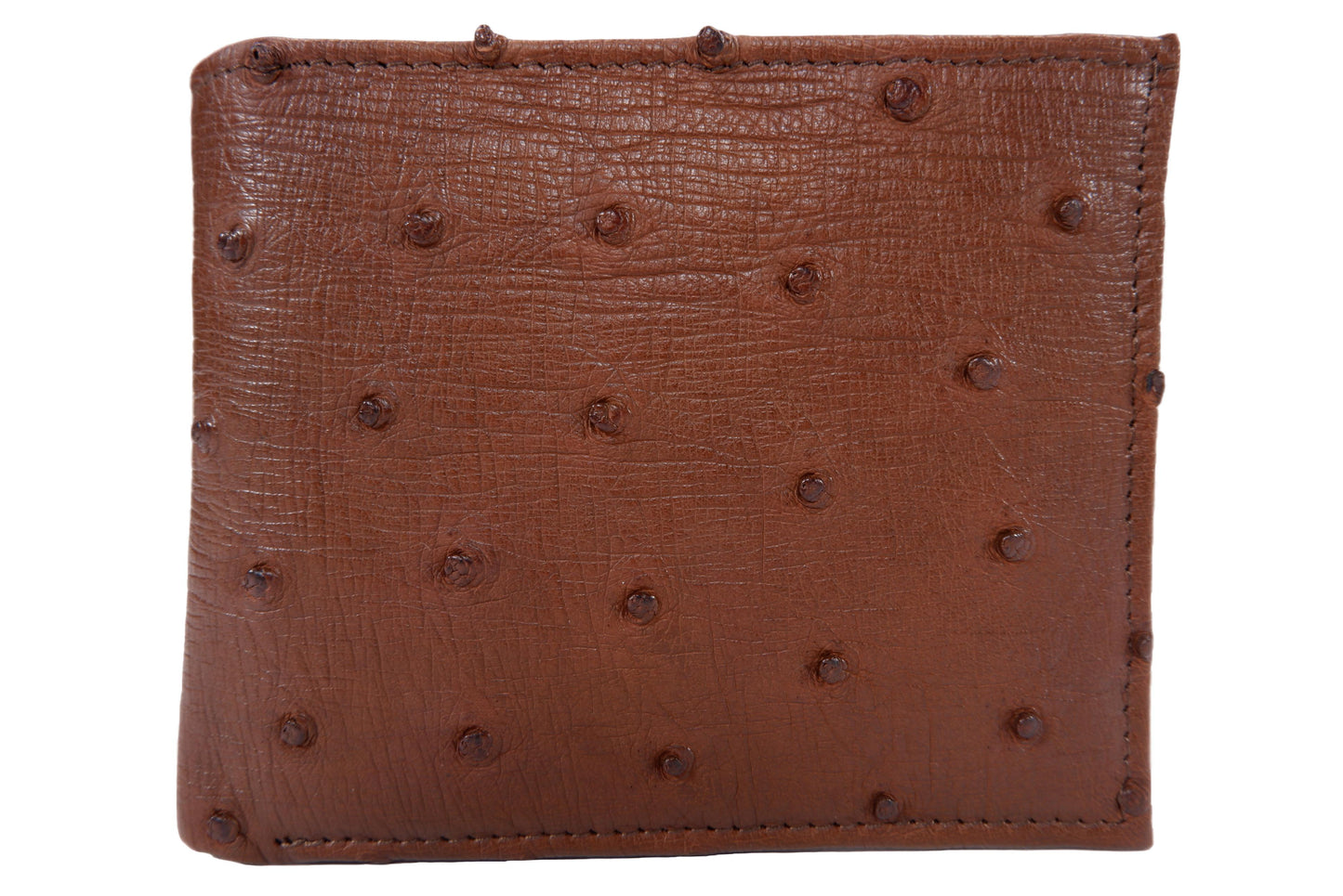 Genuine Ostrich Quill Skin Leather Soft Bifold Wallet with Ostrich Interior