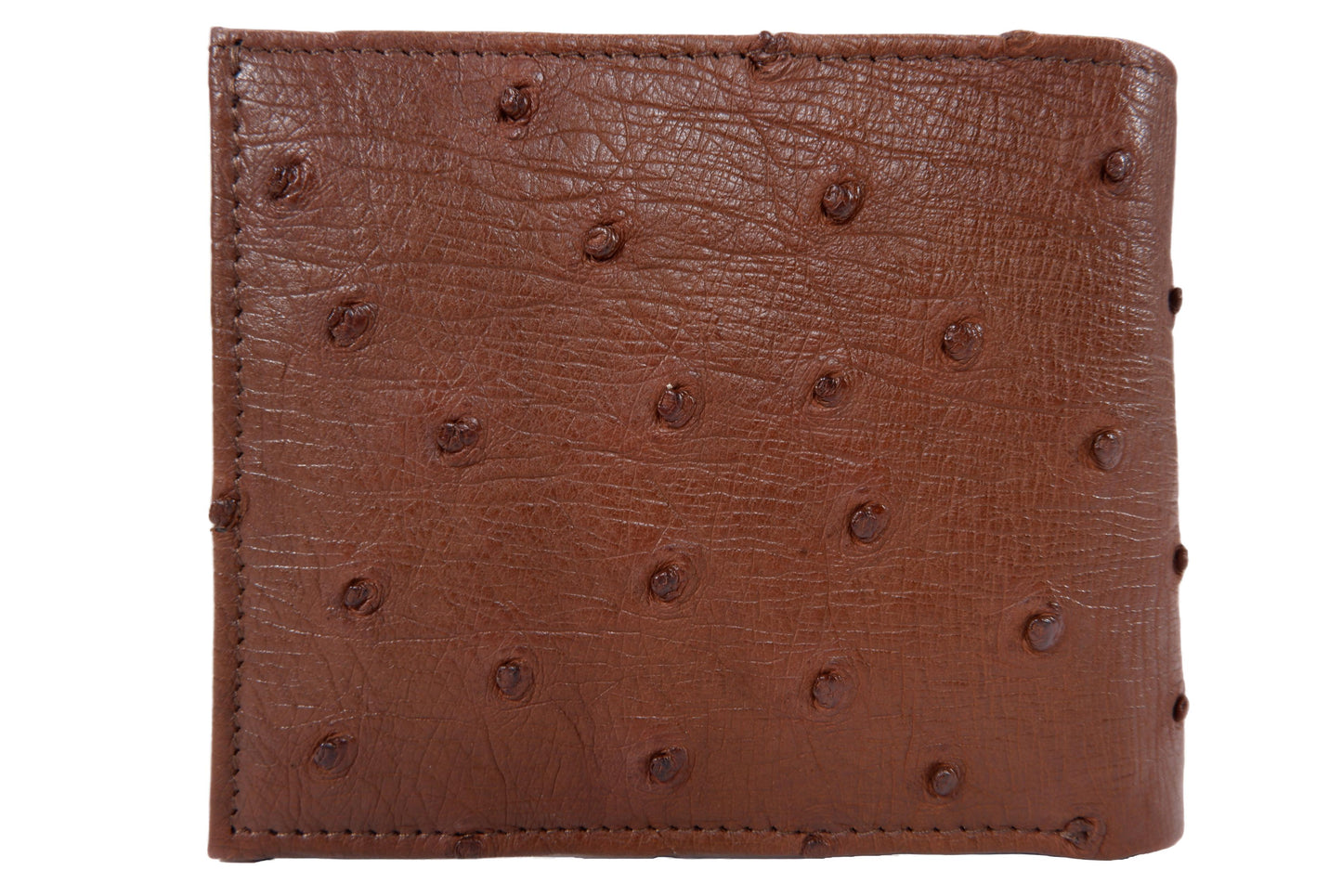 Genuine Ostrich Quill Skin Leather Soft Bifold Wallet with Ostrich Interior