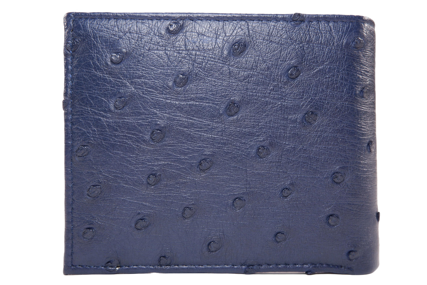 Genuine Ostrich Quill Skin Leather Soft Bifold Wallet with Ostrich Interior