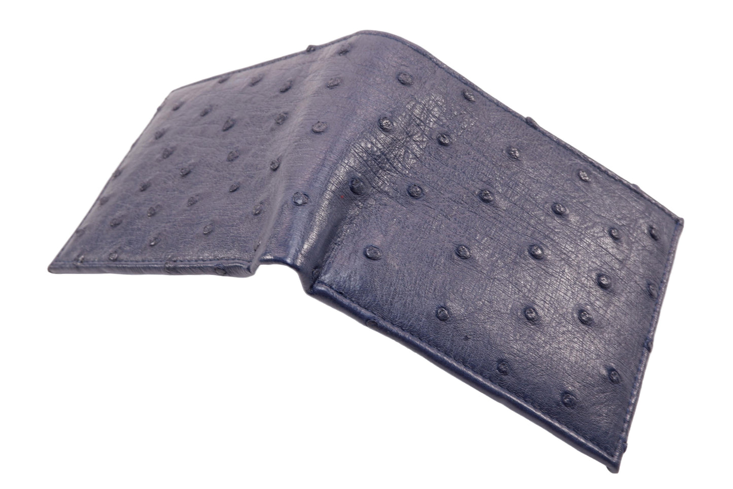 Genuine Ostrich Quill Skin Leather Soft Bifold Wallet with Ostrich Interior