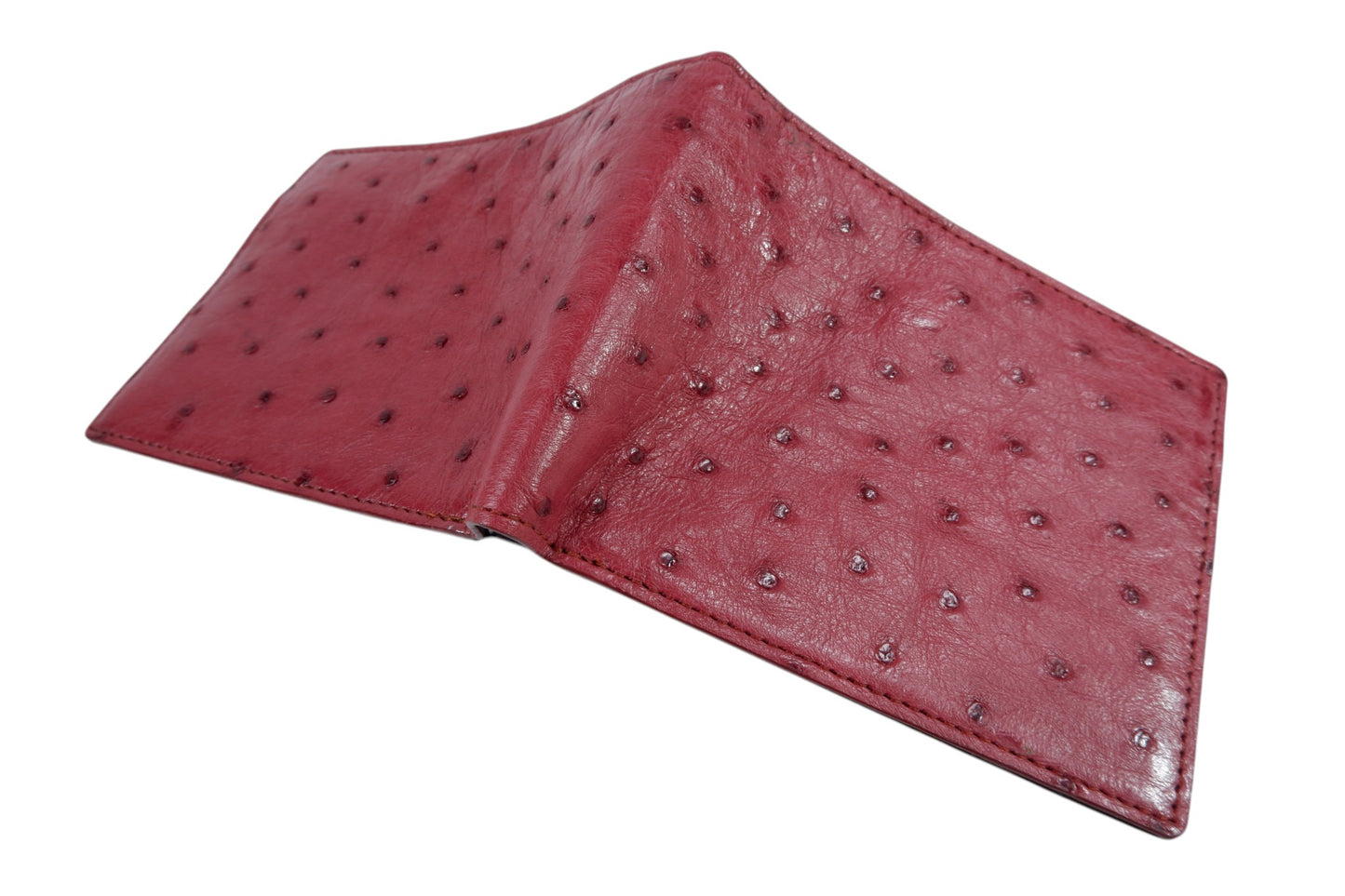Genuine Ostrich Quill Skin Leather Soft Bifold Wallet
