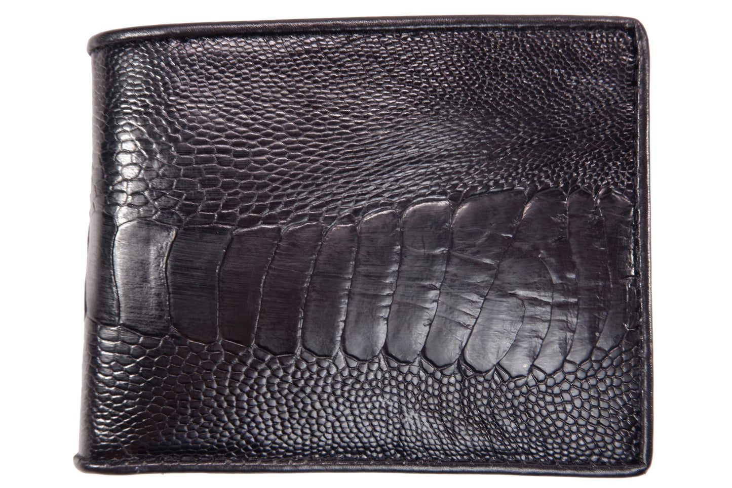 Genuine Ostrich Leg Skin Leather Soft Bifold Wallet