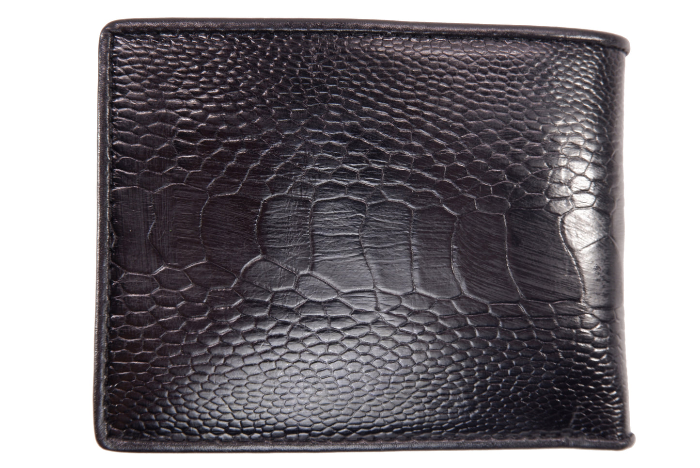 Genuine Ostrich Leg Skin Leather Soft Bifold Wallet