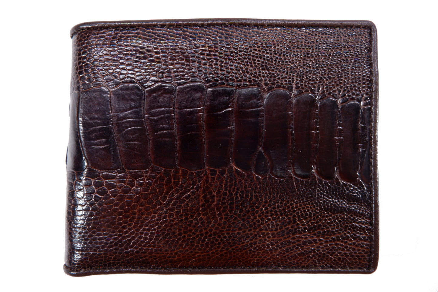 Genuine Ostrich Leg Skin Leather Soft Bifold Wallet