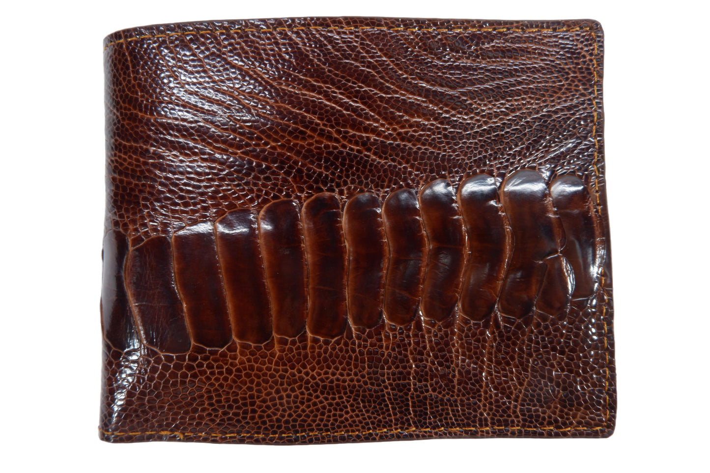 Genuine Ostrich Leg Skin Leather Soft Bifold Wallet