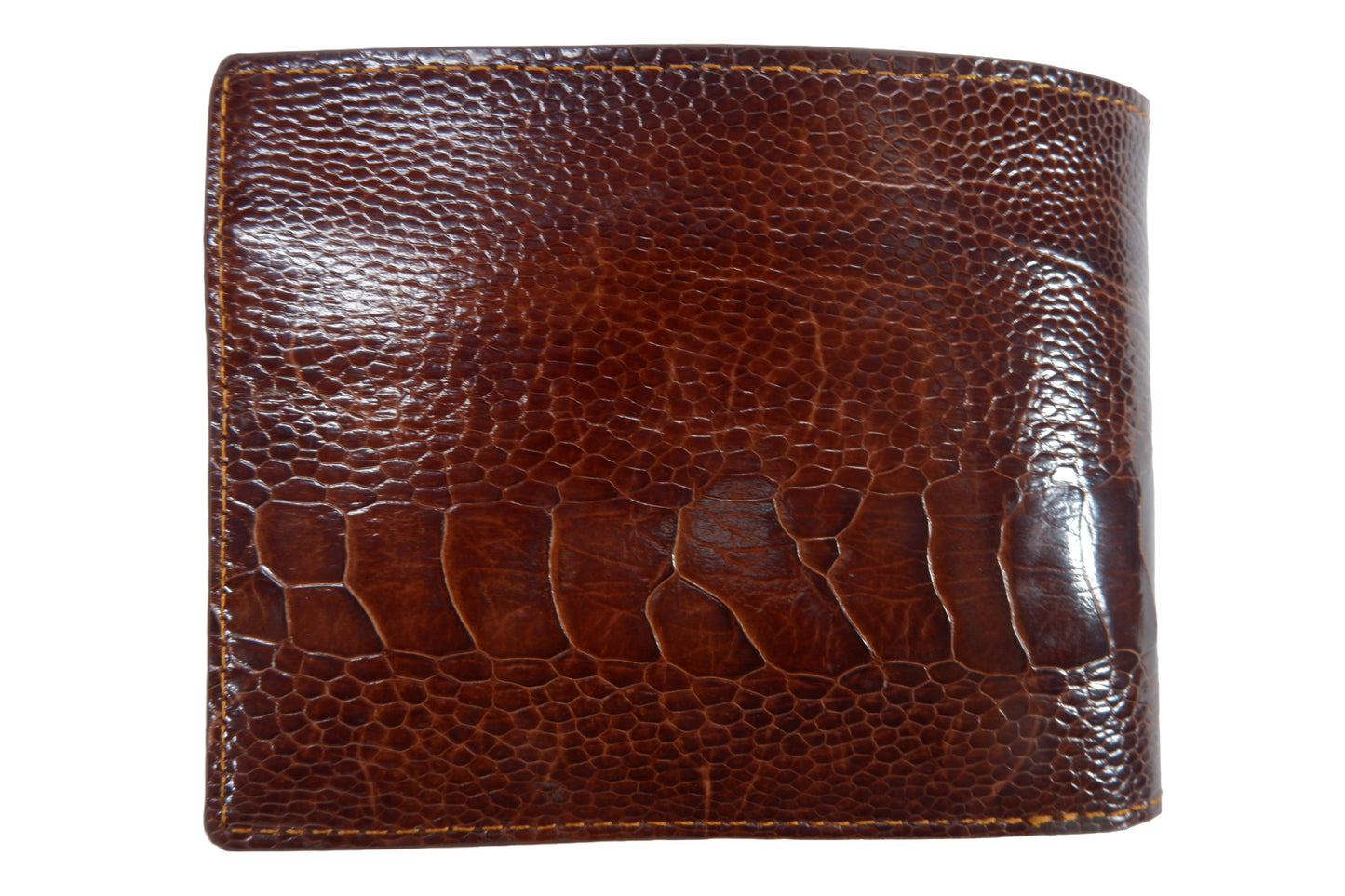 Genuine Ostrich Leg Skin Leather Soft Bifold Wallet