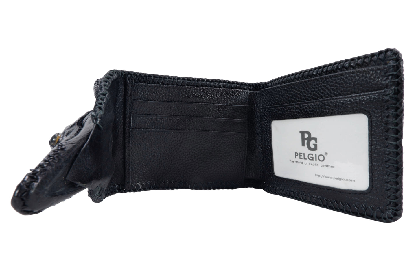 Genuine Crocodile Full Skin with Head Leather Handmade Bifold Wallet
