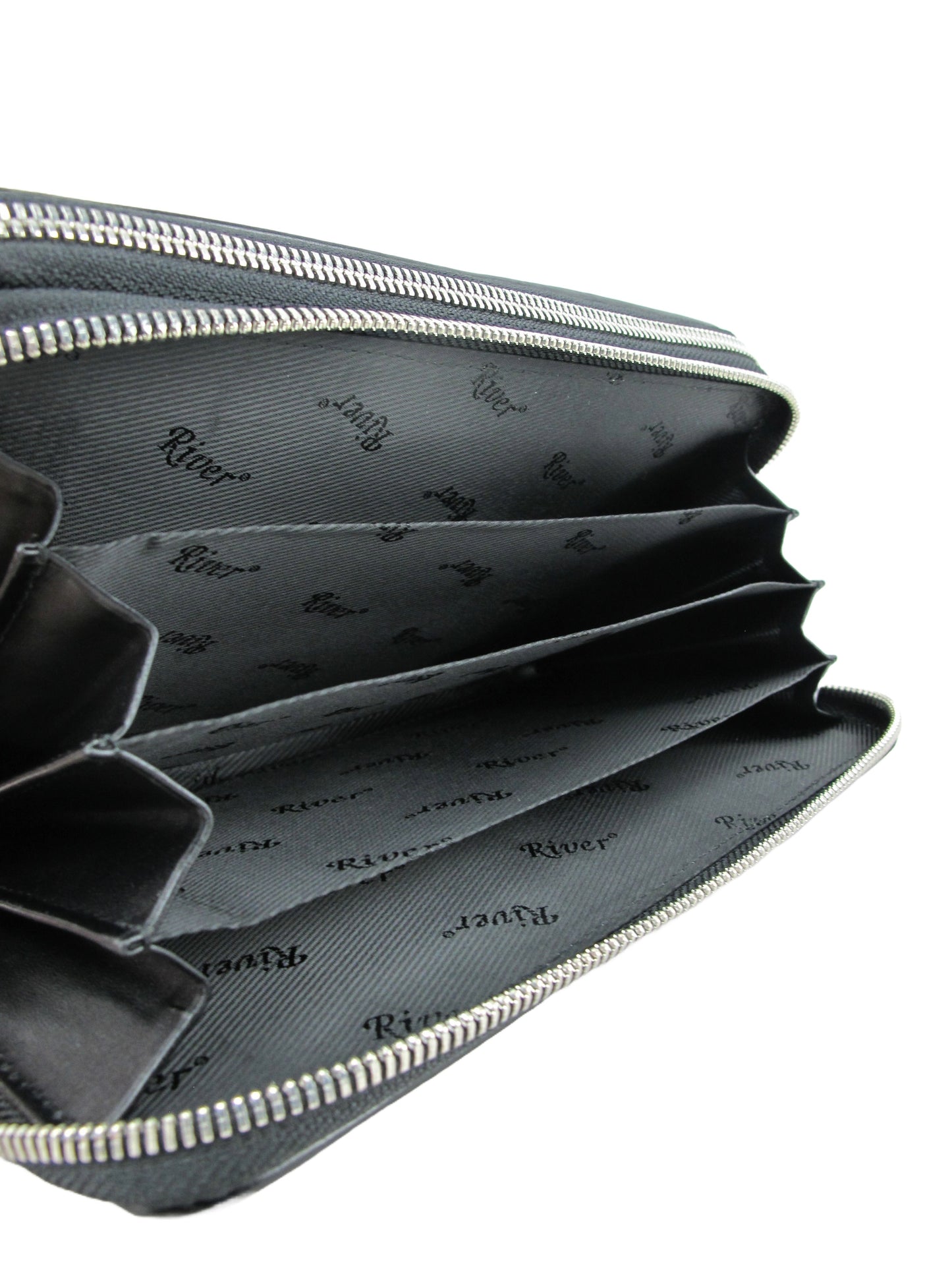 Genuine Python Belly Skin Leather Double Zip Around Wristlet Clutch Wallet Purse