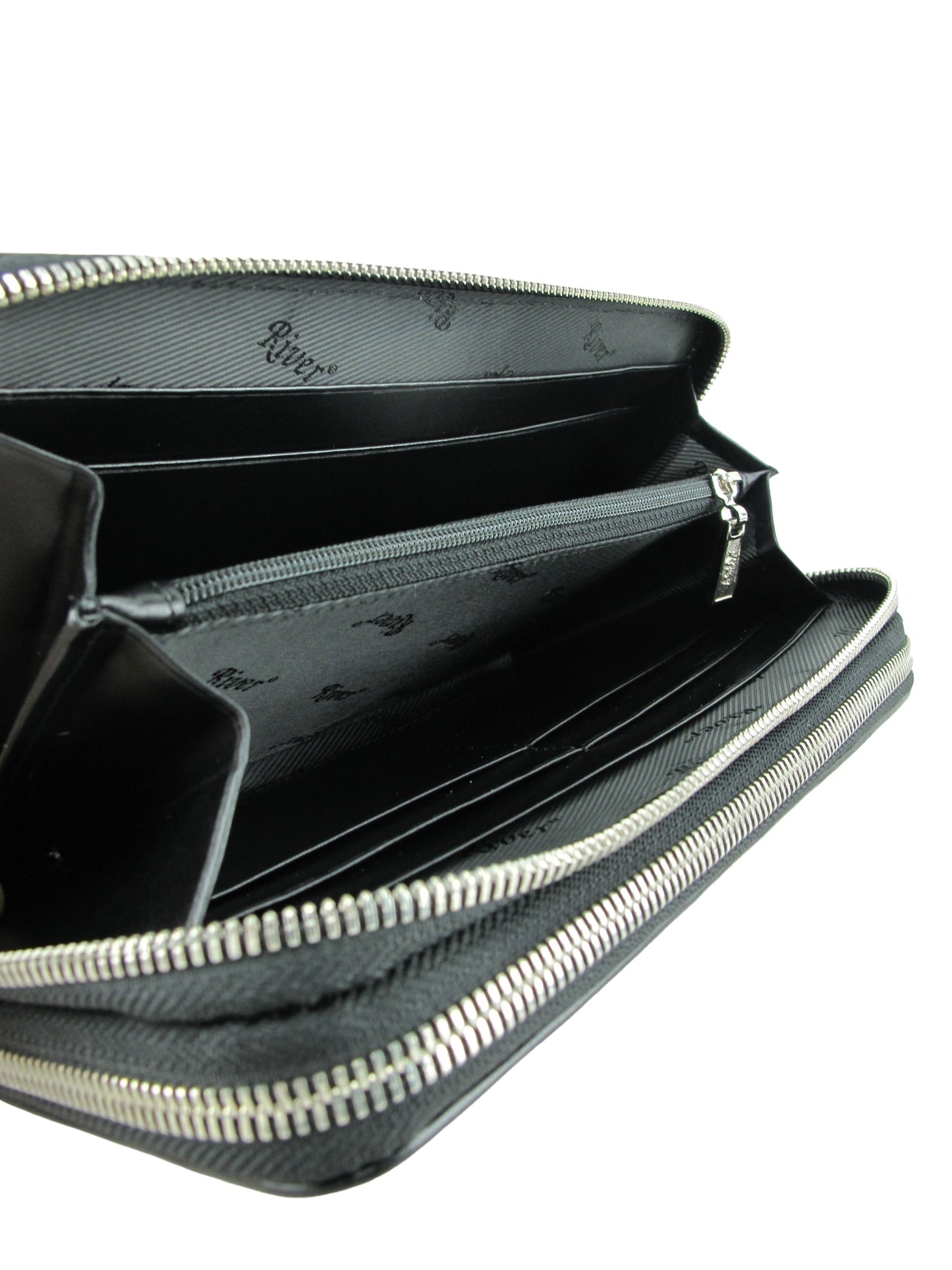 Genuine Python Belly Skin Leather Double Zip Around Wristlet Clutch Wallet Purse