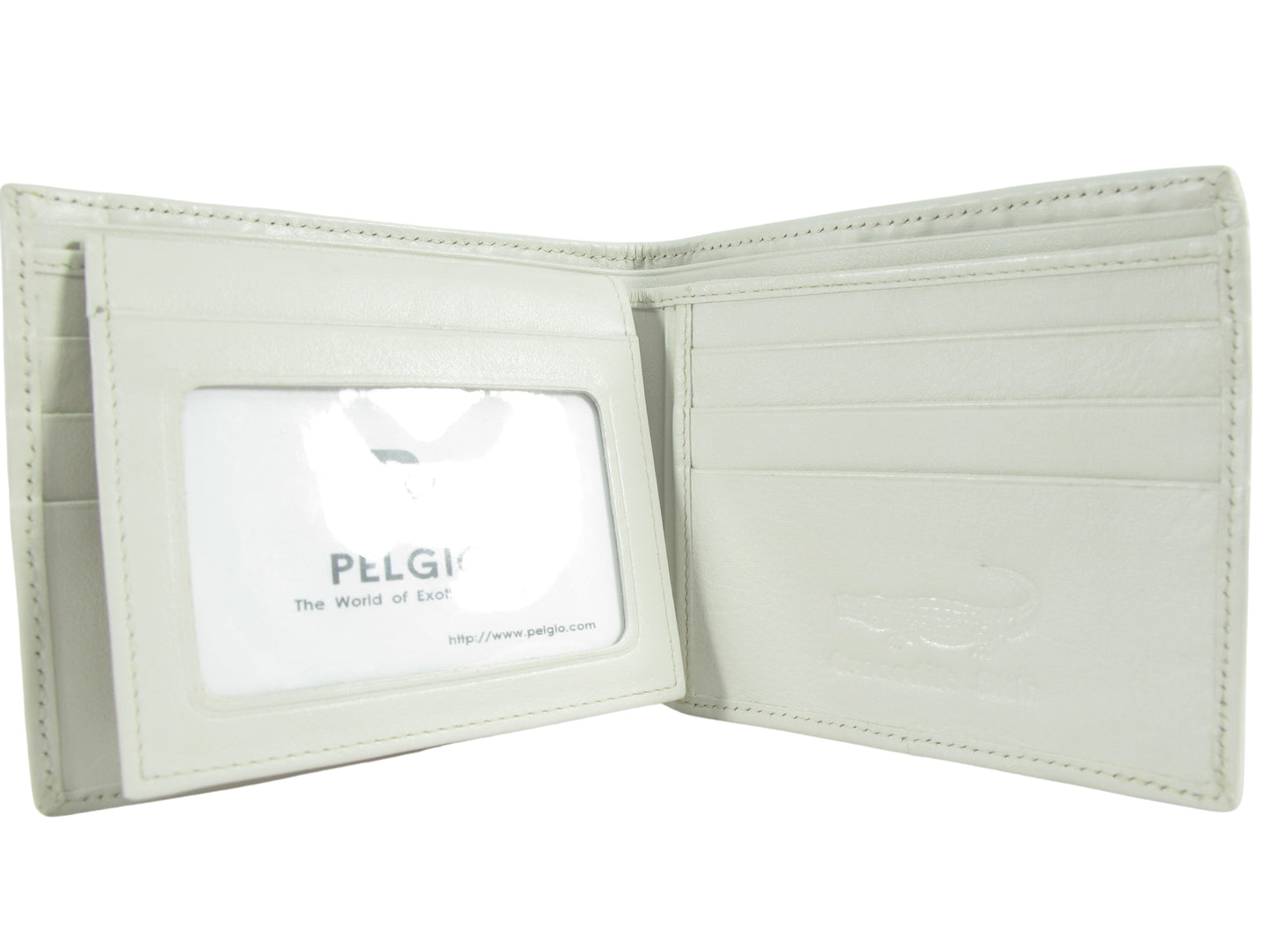 Genuine Crocodile Backbone Skin Leather Men's Bifold Wallet