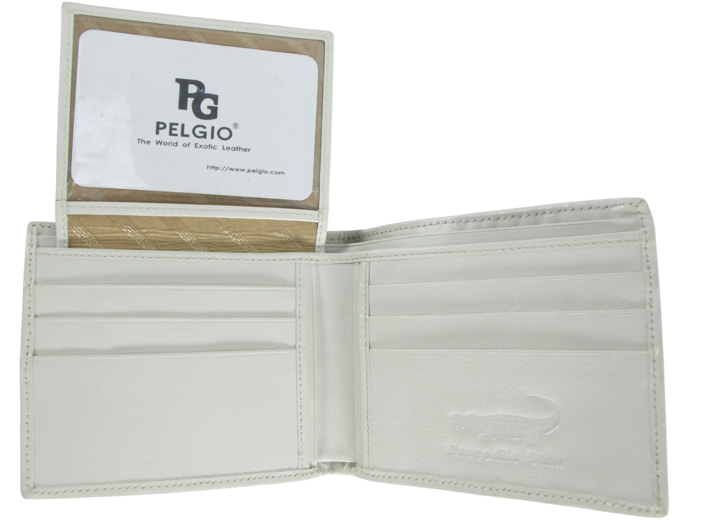 Genuine Crocodile Backbone Skin Leather Men's Bifold Wallet