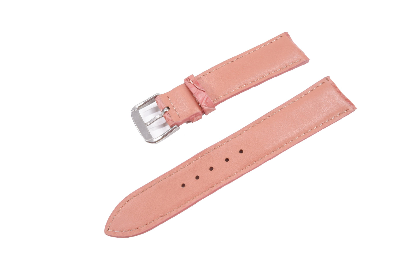Genuine Crocodile Skin Leather Watch Strap Pink Band with Buckle