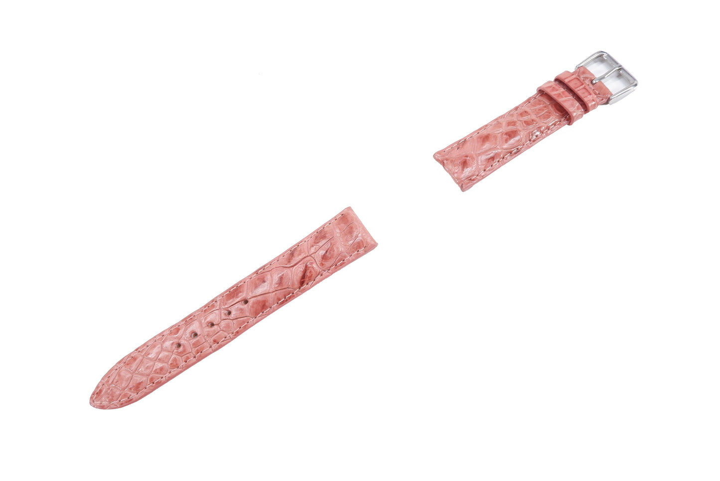 Genuine Crocodile Skin Leather Watch Strap Pink Band with Buckle