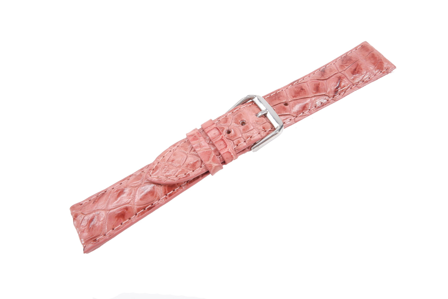 Genuine Crocodile Skin Leather Watch Strap Pink Band with Buckle