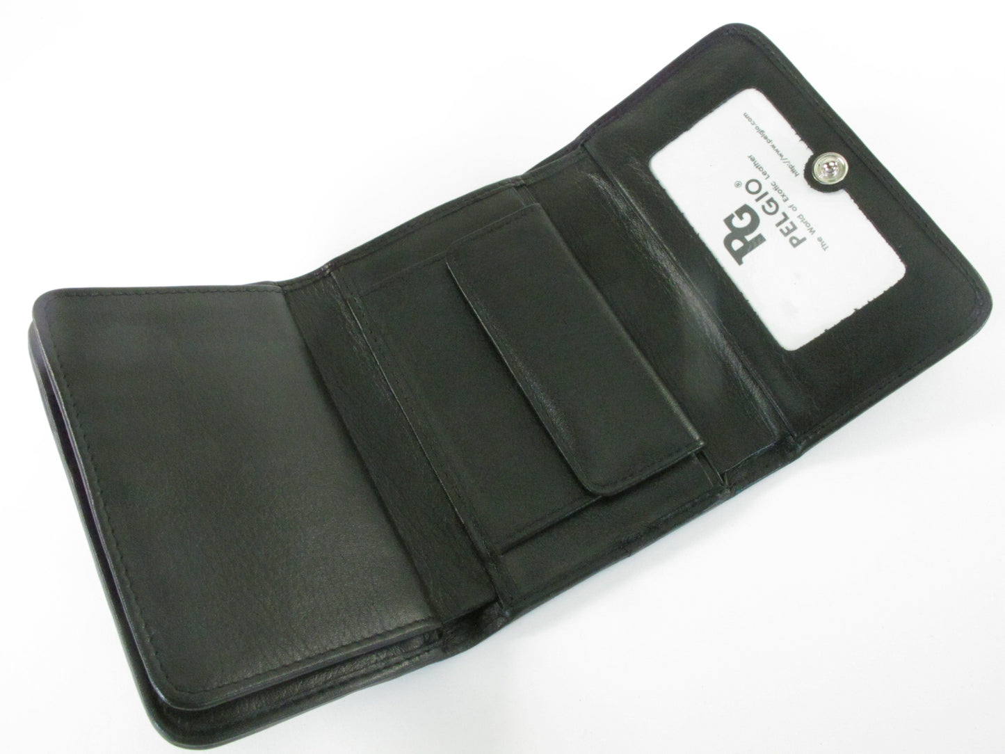 Genuine Polished Stingray Skin Leather Intrecciato Handmade Medium Trifold Clutch Wallet Purse