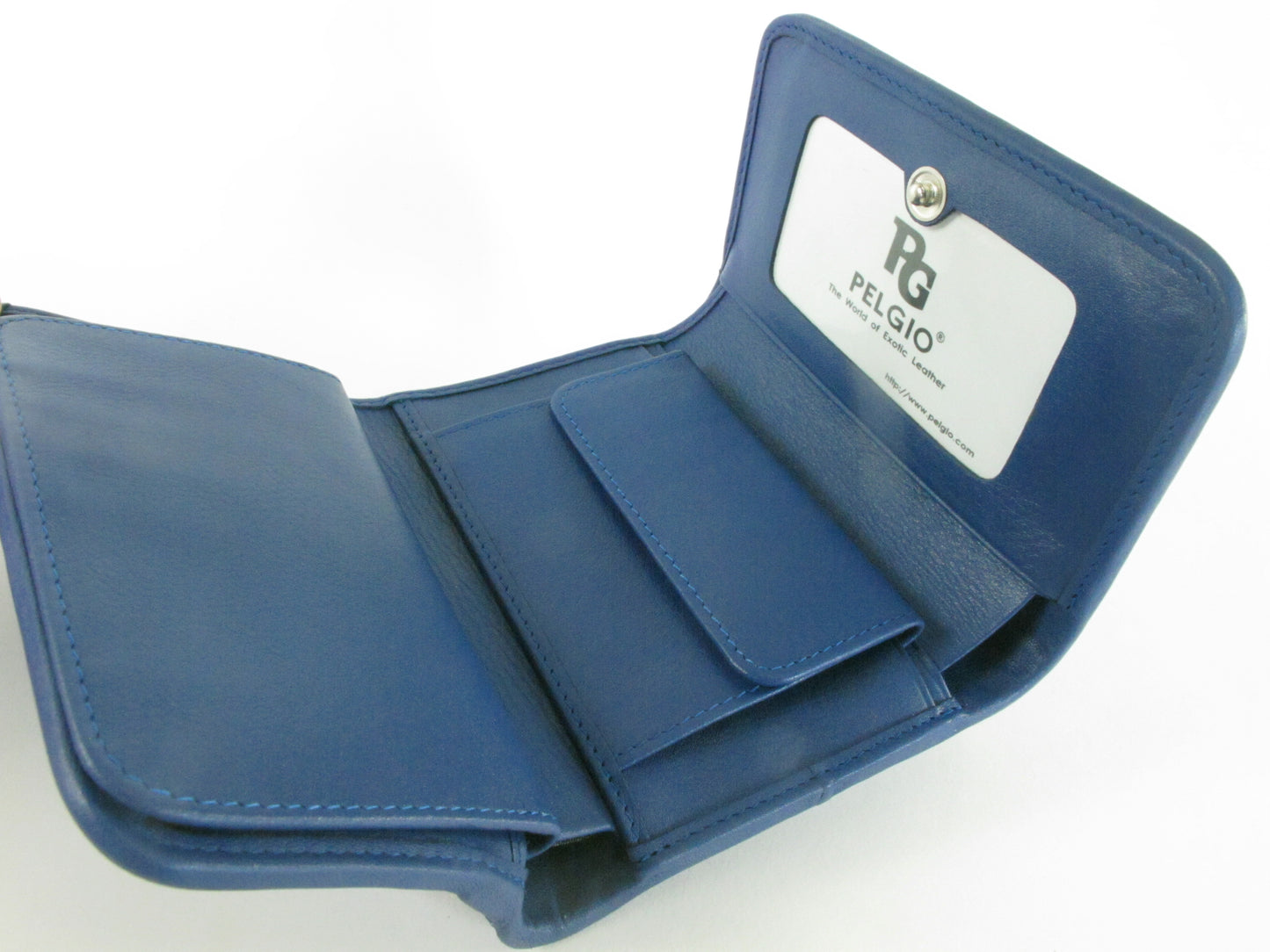 Genuine Polished Stingray Skin Leather Intrecciato Handmade Medium Trifold Clutch Wallet Purse