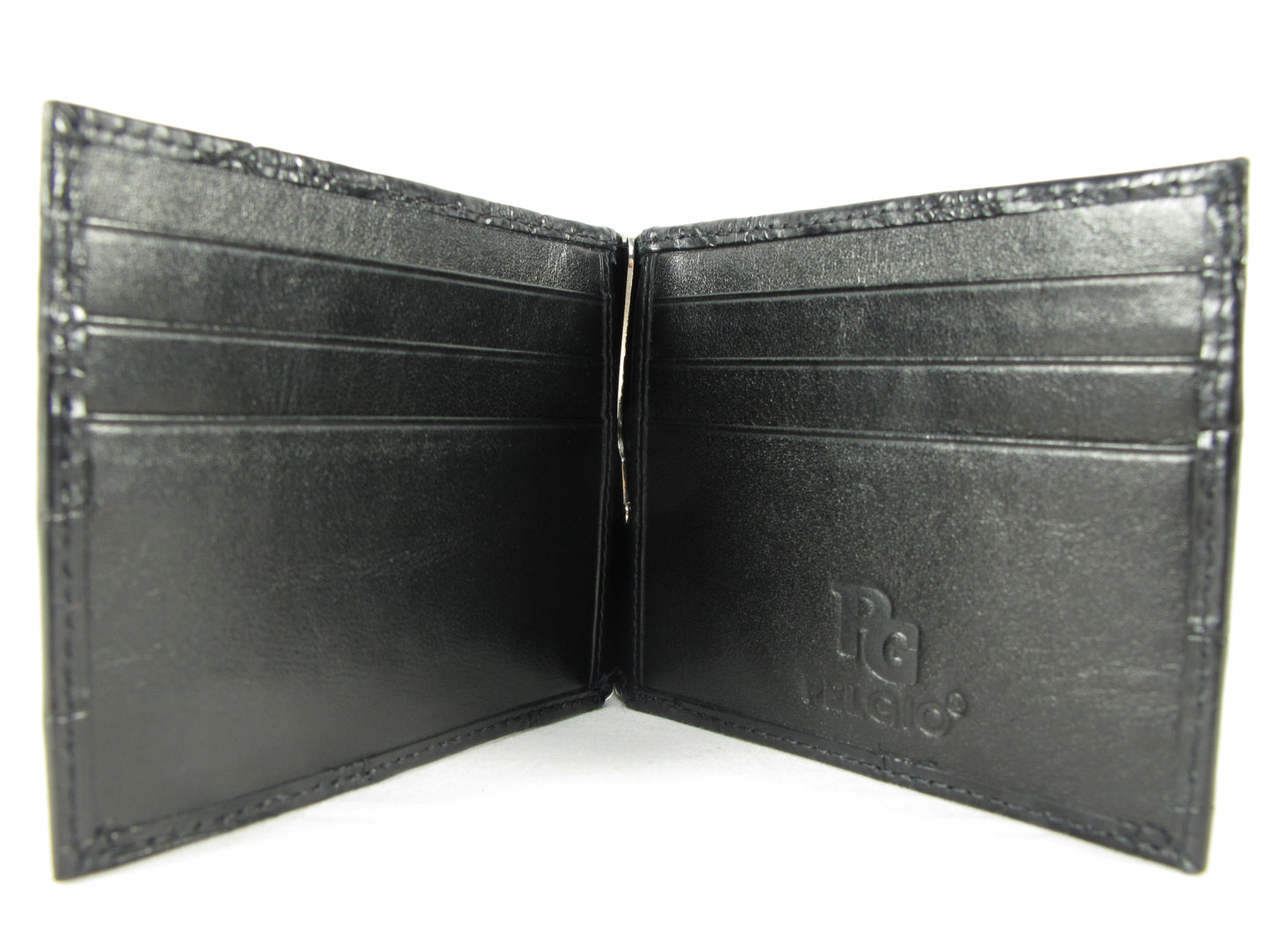 Genuine Stingray Skin Leather Money Clip Slim Bifold Men's Wallet